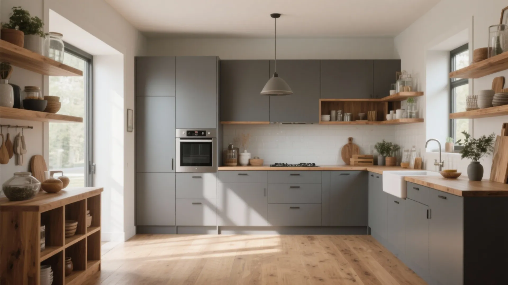 1. Mix Warm Wood and Grey