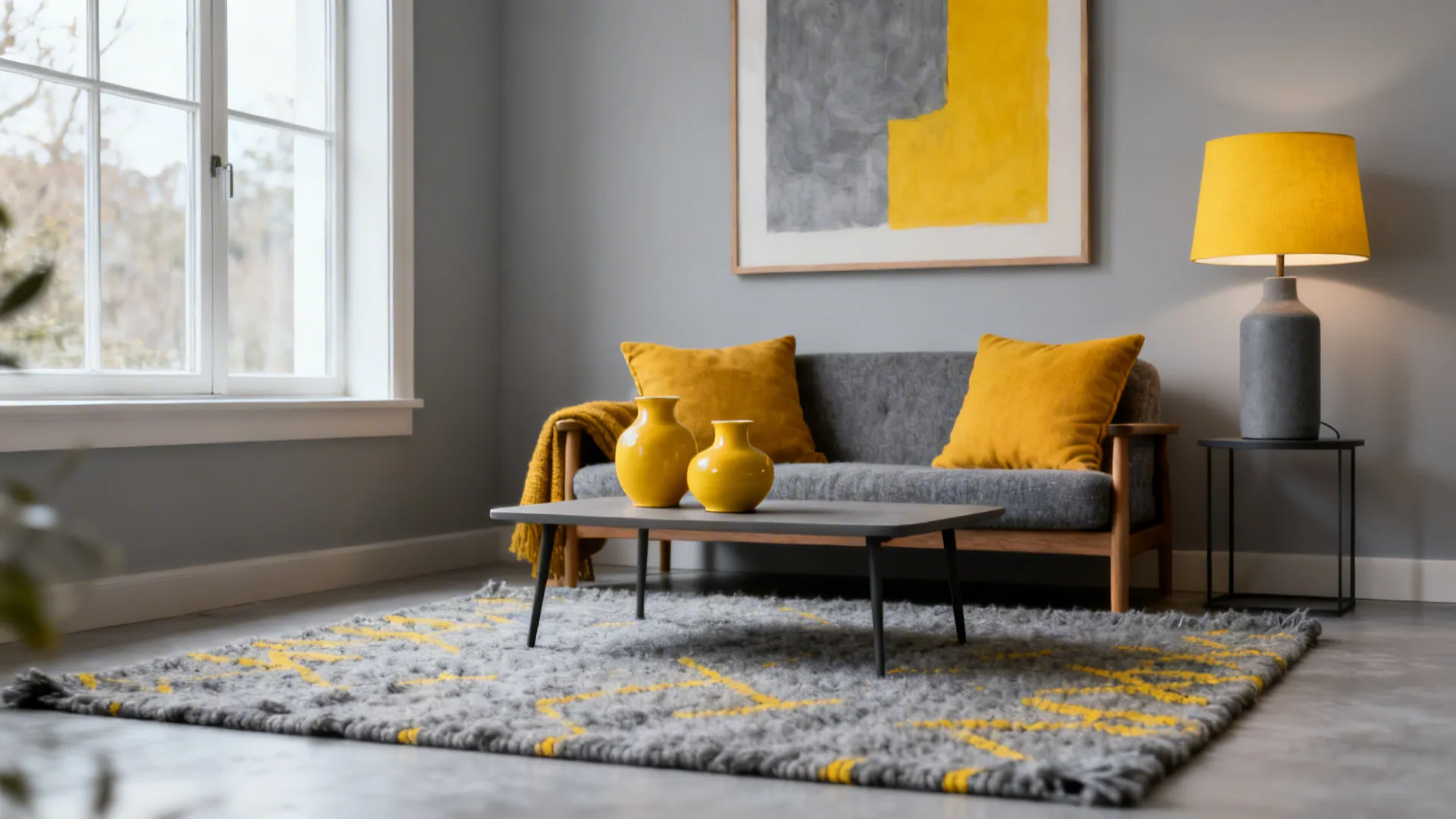 5 Grey and Yellow Living Room Accessories
