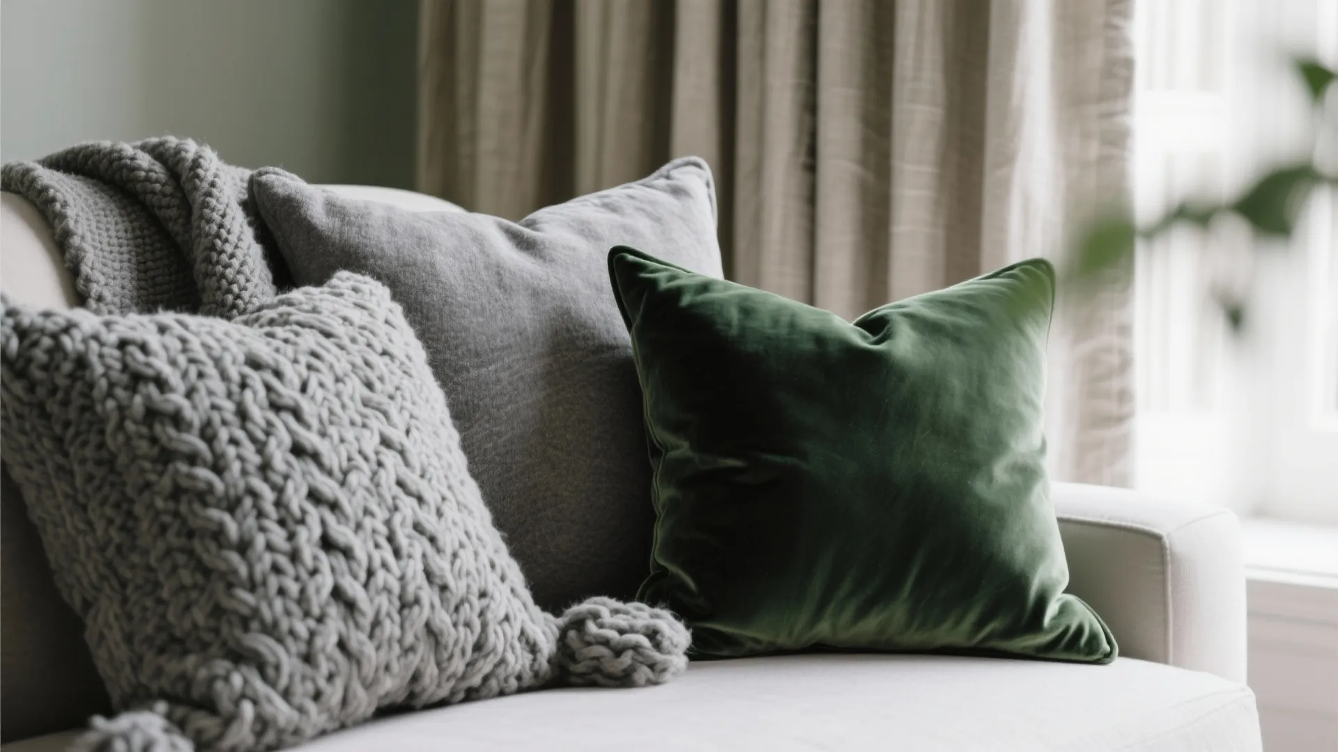 2. Layered Textures in Grey Green