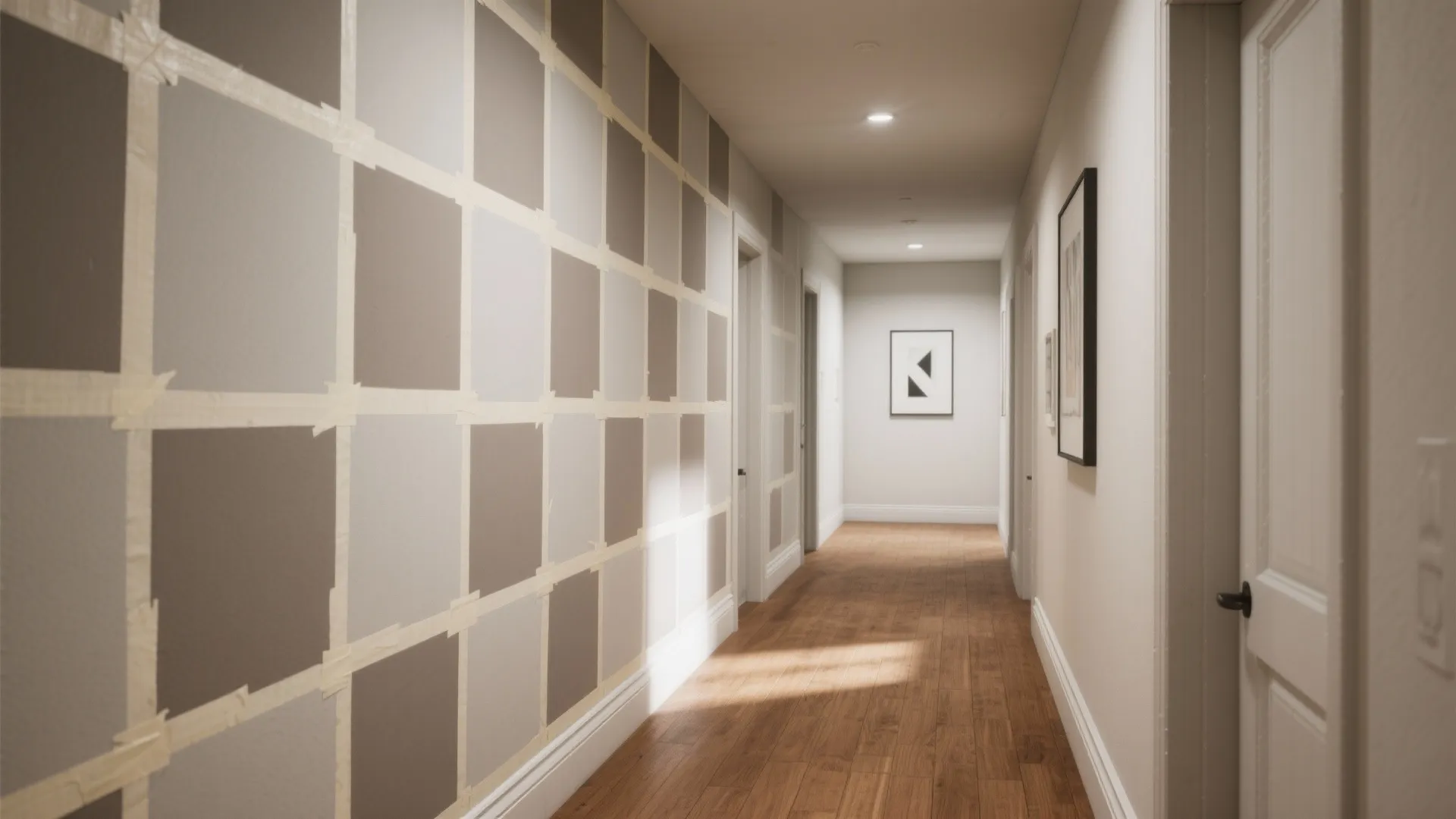 Geometric Grid Accent Wall