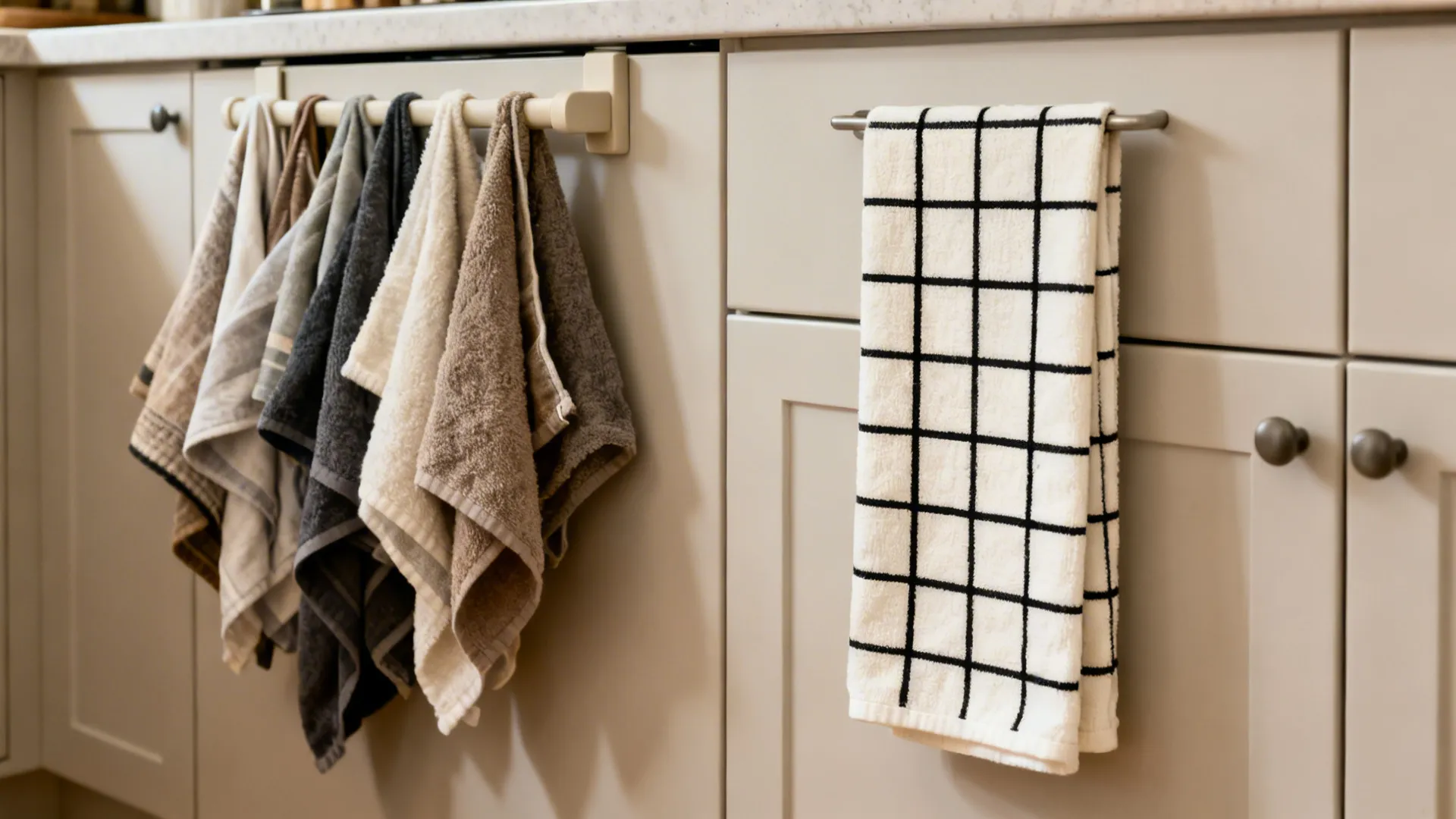 Idea 1: Minimalist Monochrome Grid Towels
