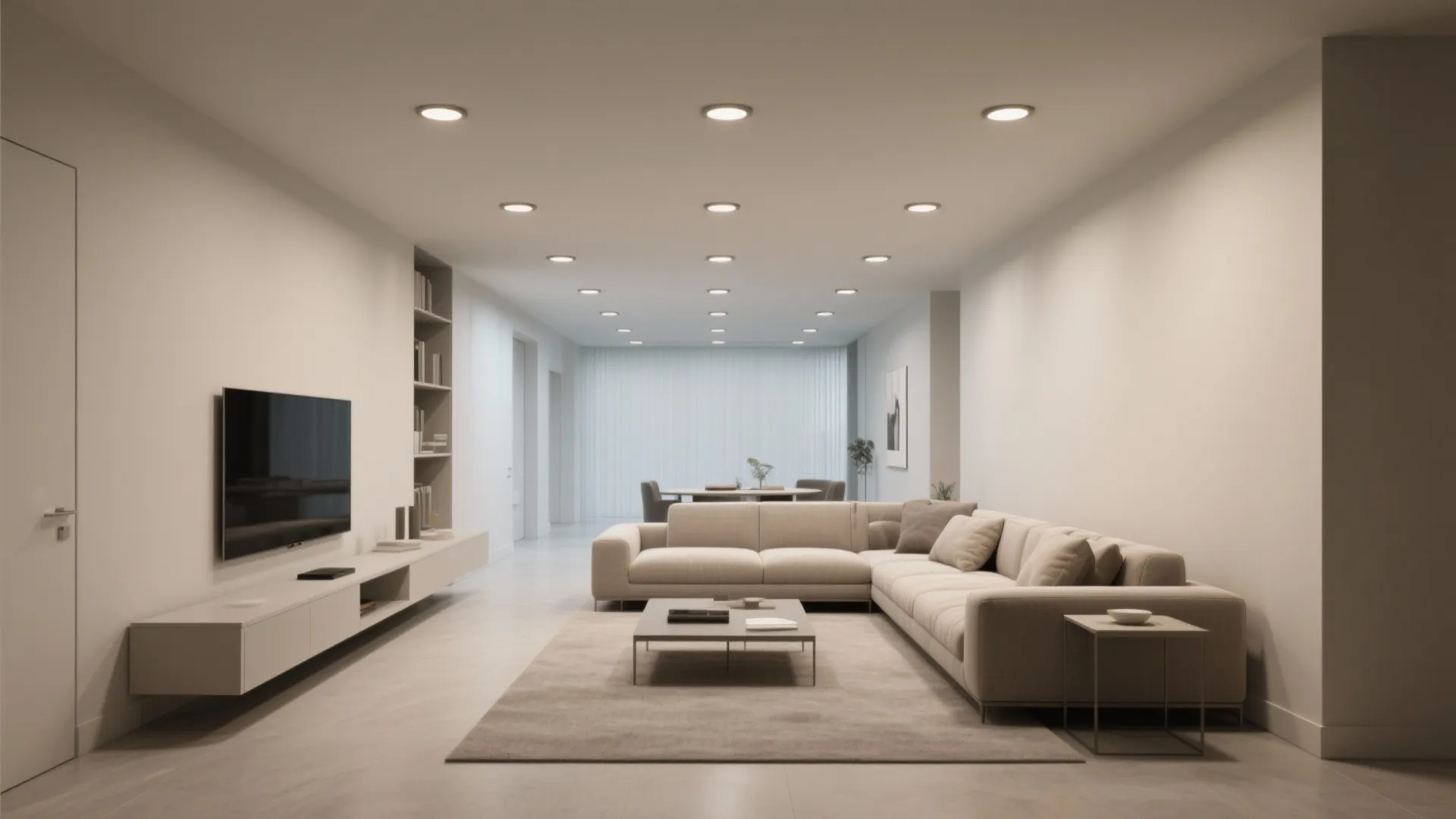 3. Multiple Small Flush Lights for Even Coverage