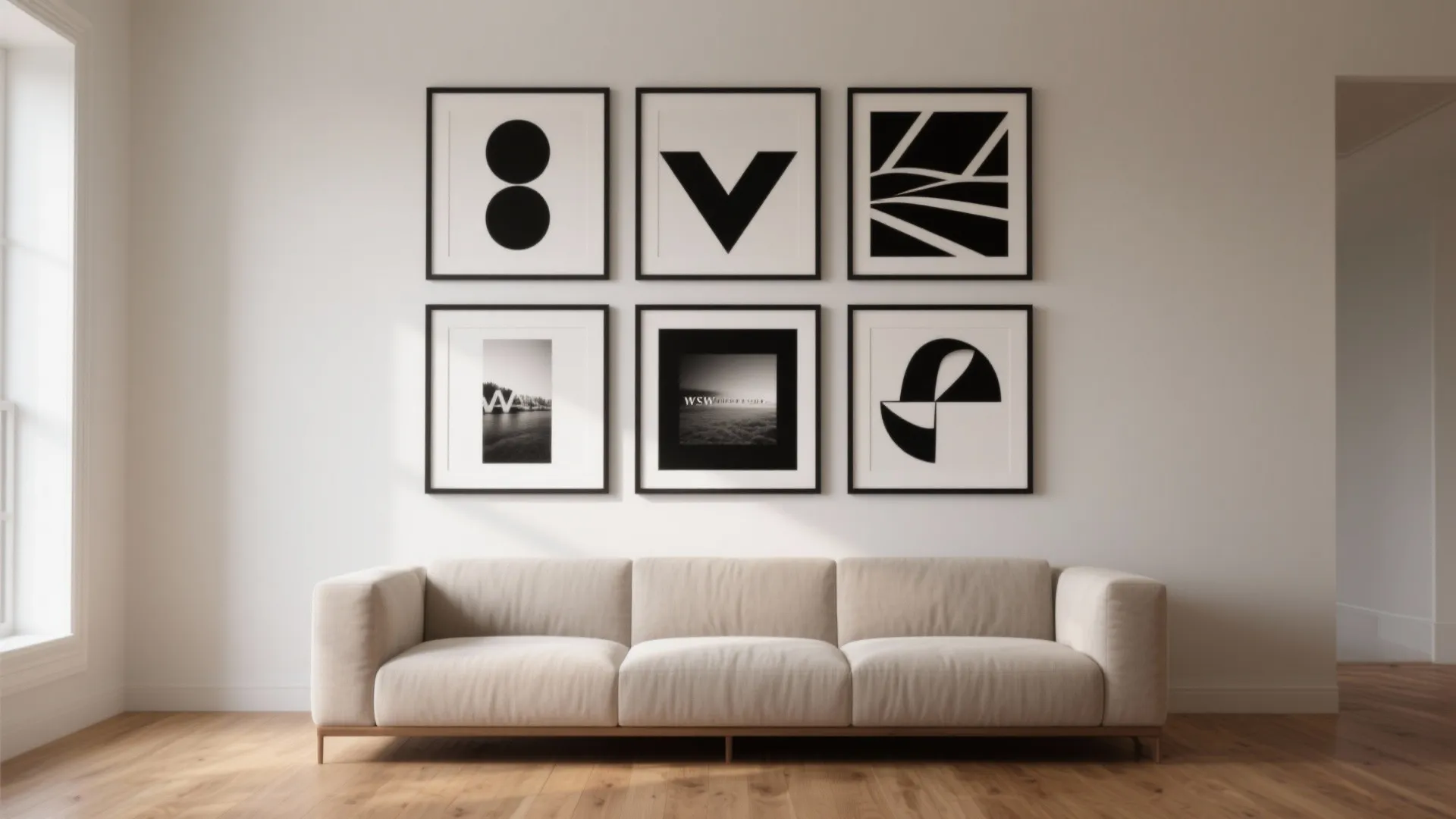 Grid Gallery Wall with Consistent Frames