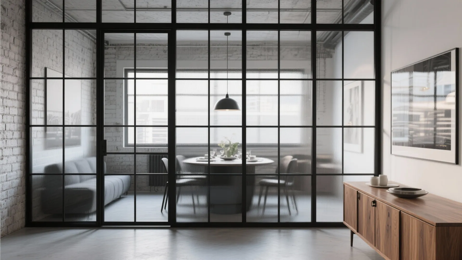 Black-Framed Grid Glass for Architectural Character