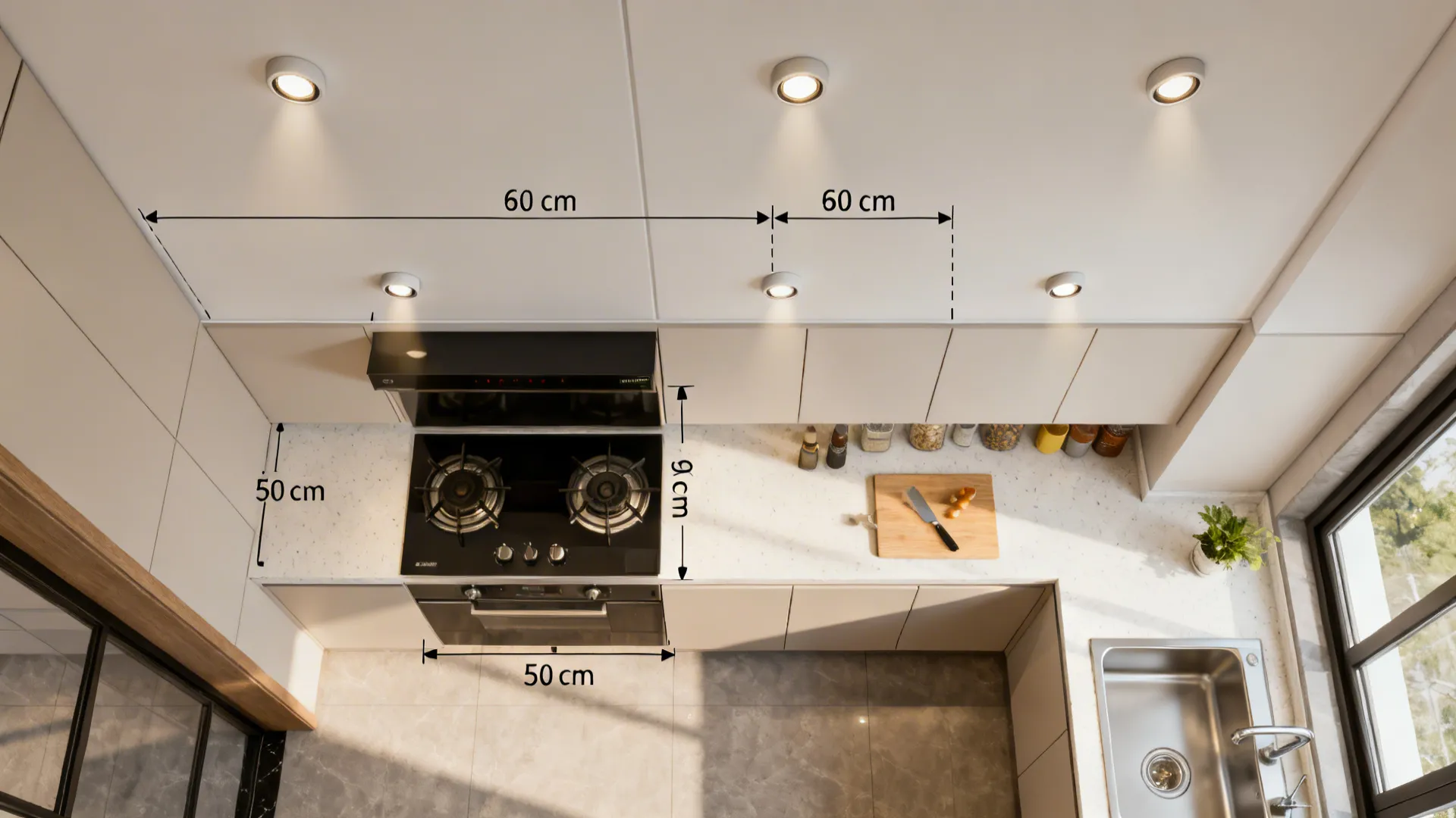Gypsum Recessed Grid for Layered Lighting