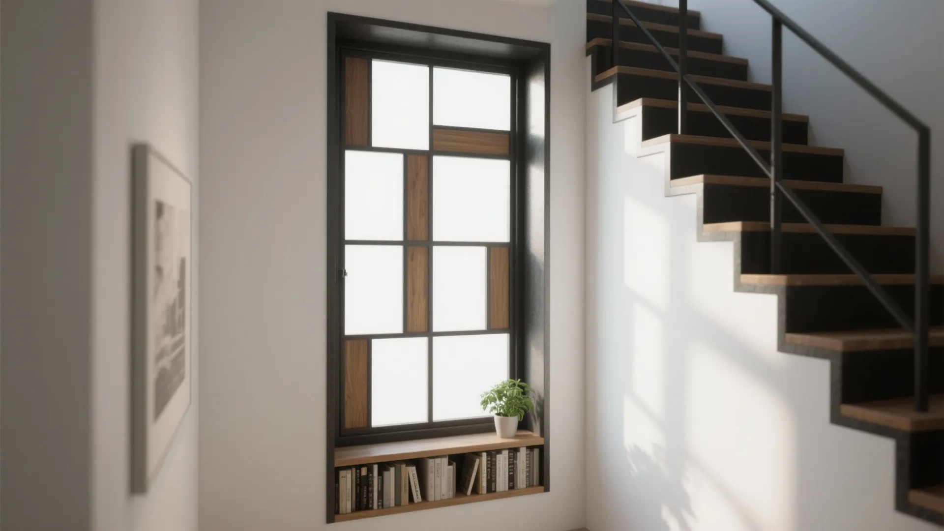 Grid Muntins with Timber and Steel Accents