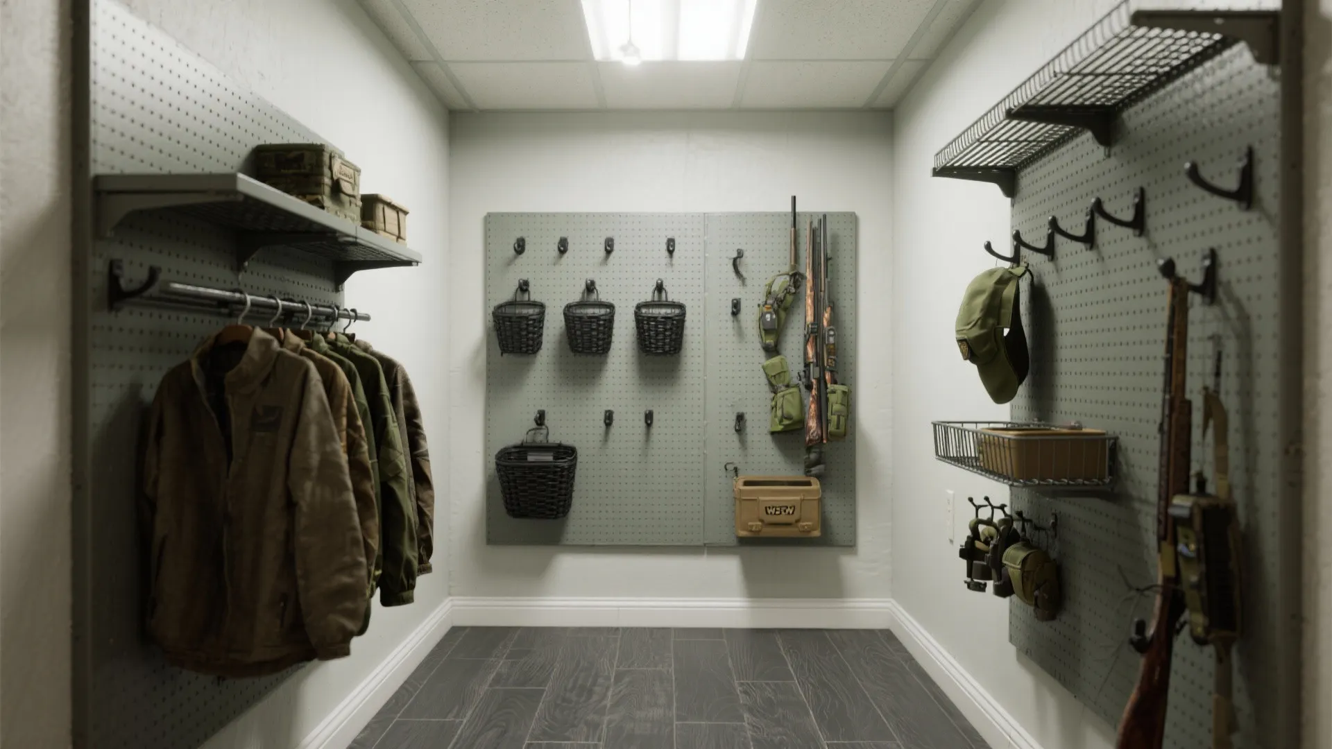 Vertical Gridwall + Pegboard Storage