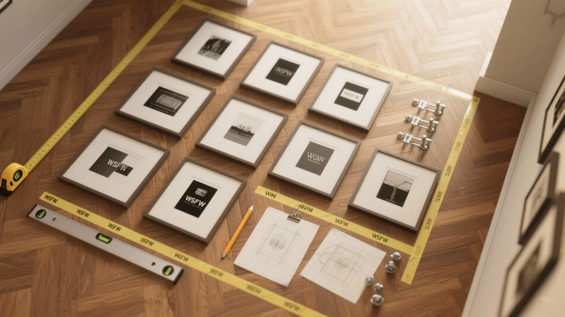 Grid Gallery Wall with Consistent Frames