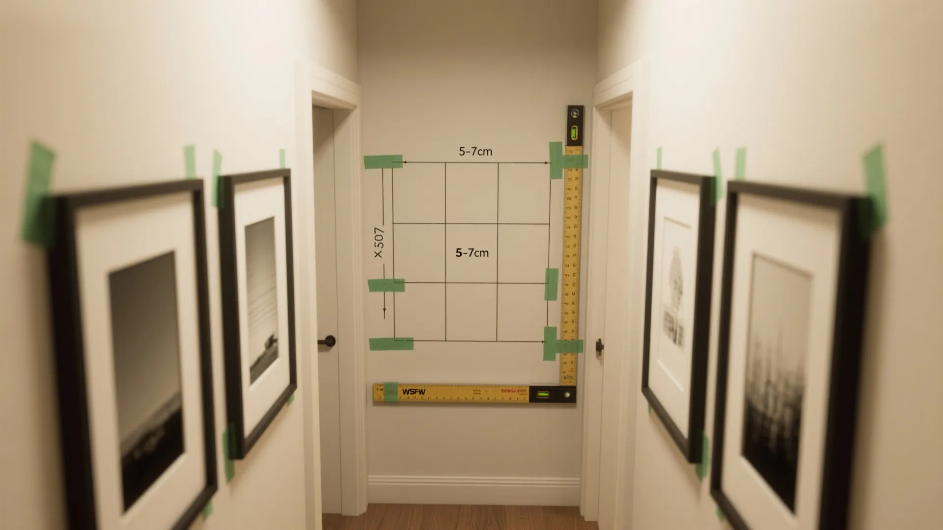 Idea 1: Minimalist Grid for Narrow Walls