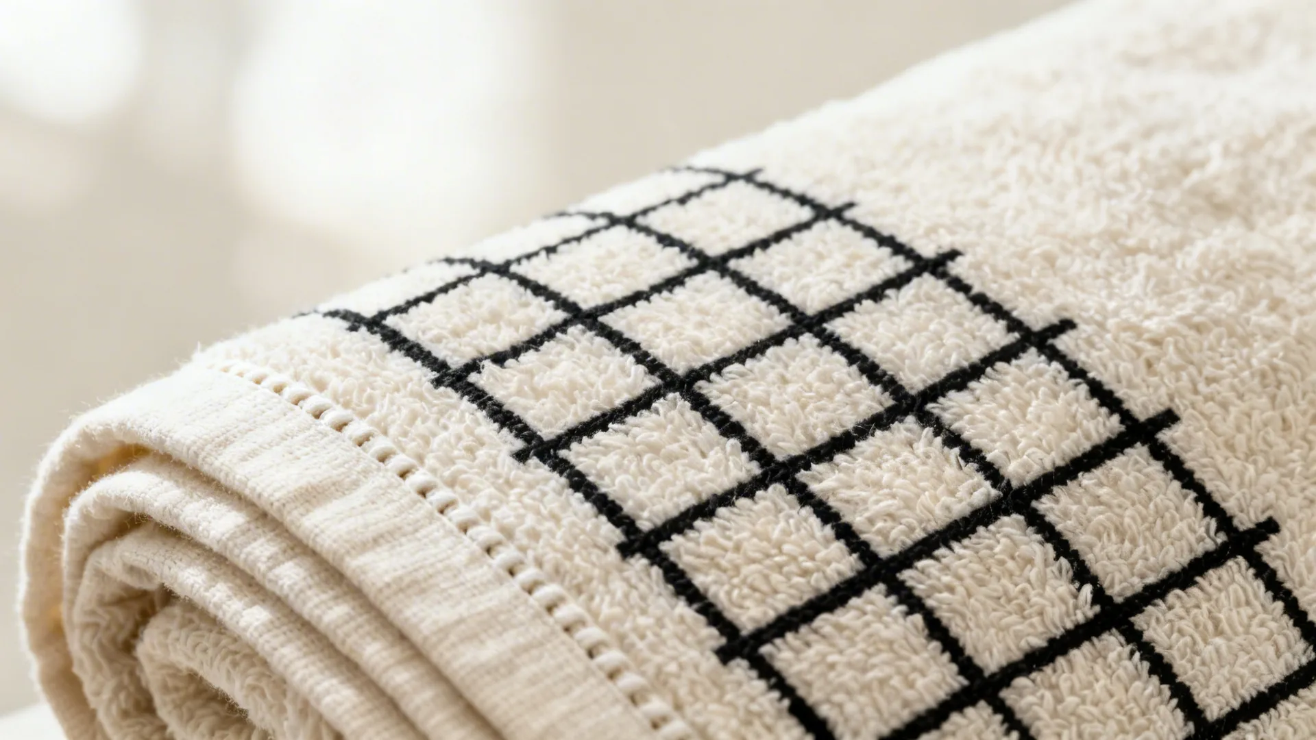 Idea 1: Minimalist Monochrome Grid Towels