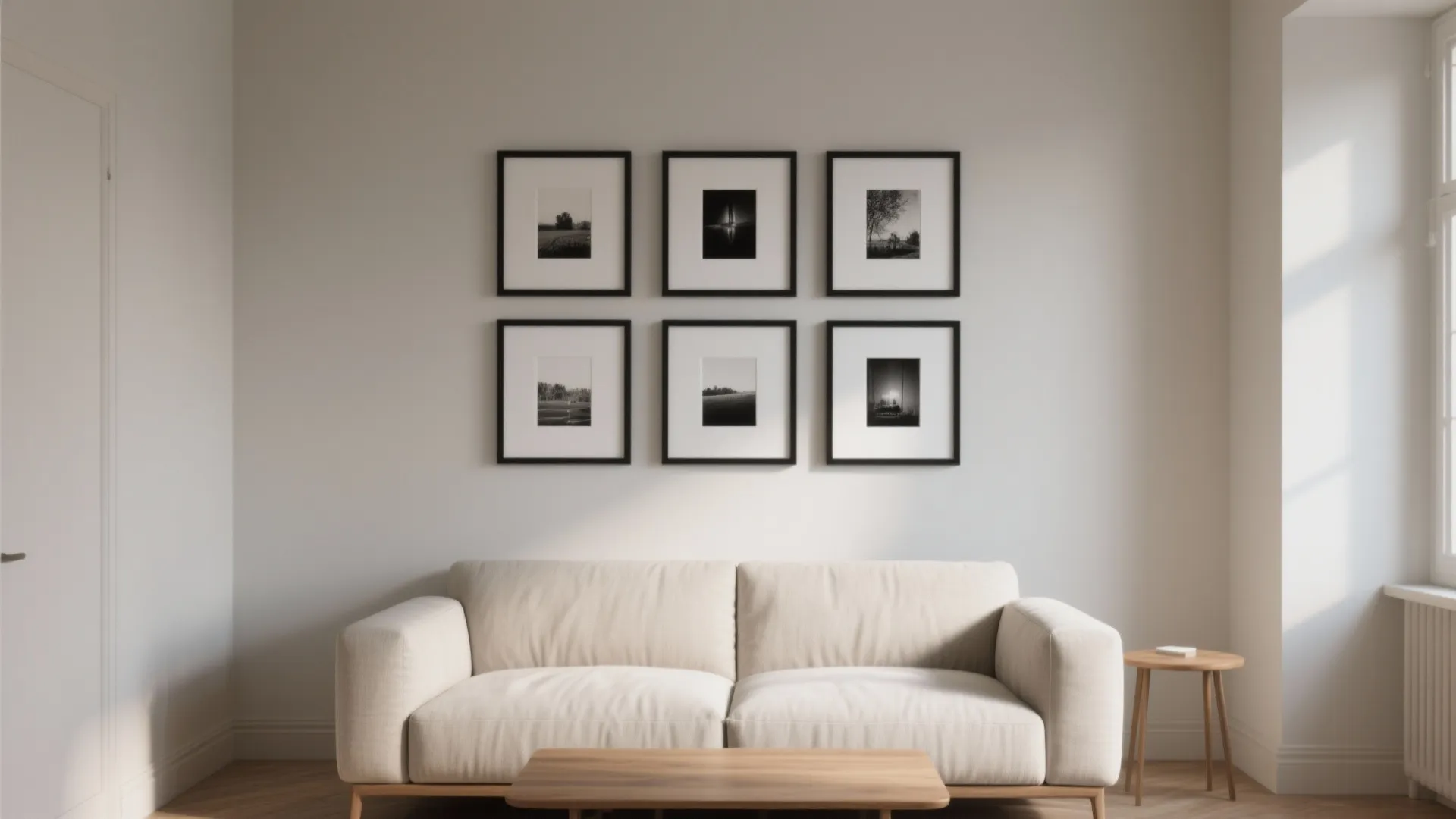 Minimalist grid gallery wall