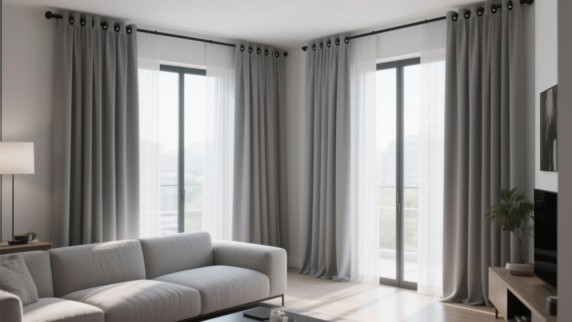 9. Grommet-Top Curtains for a Clean Look