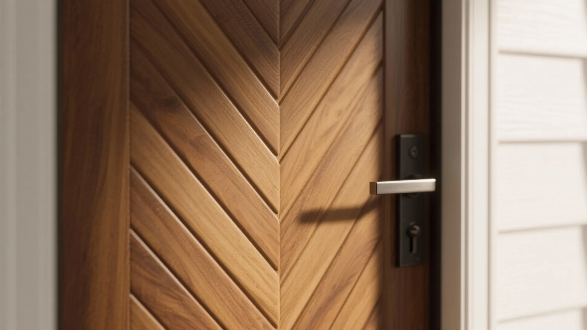 2) Crafted Warmth: Solid Wood with Vertical Grooves