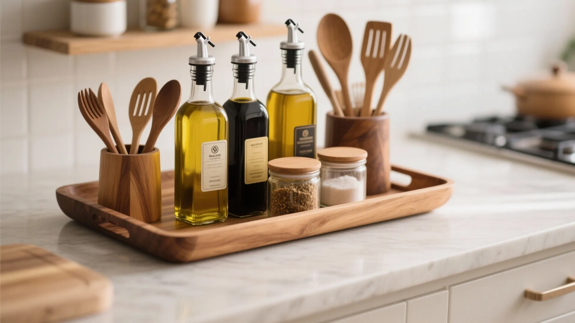 1. Grouped Trays for a Cohesive Look