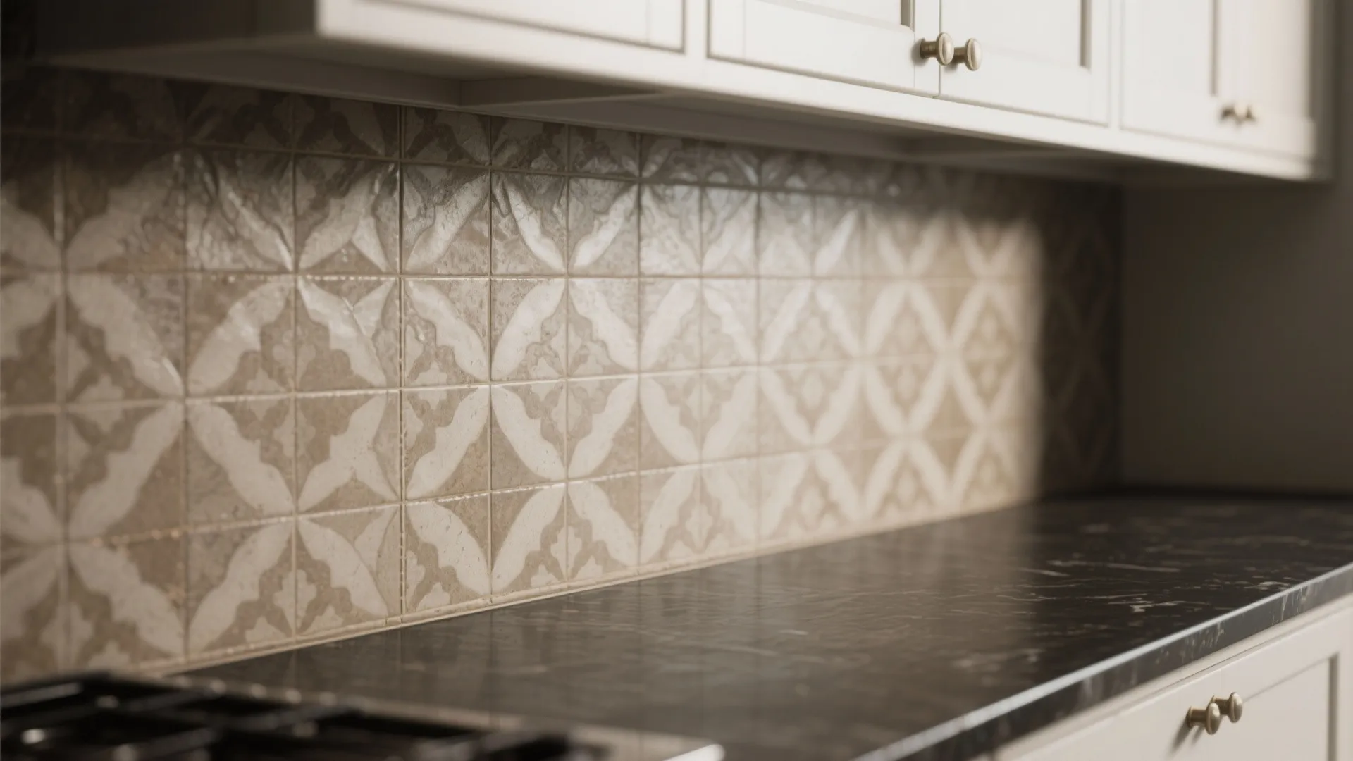 2. Use grout and backsplash to bridge tones