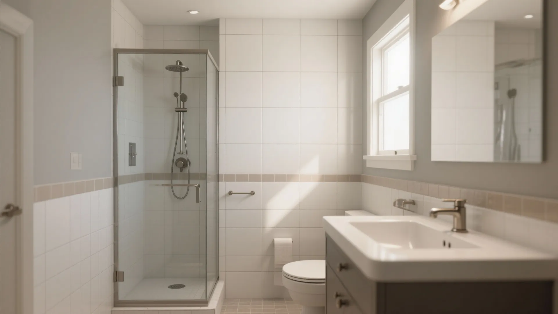 Seamless epoxy grout lines for easy-clean bathrooms