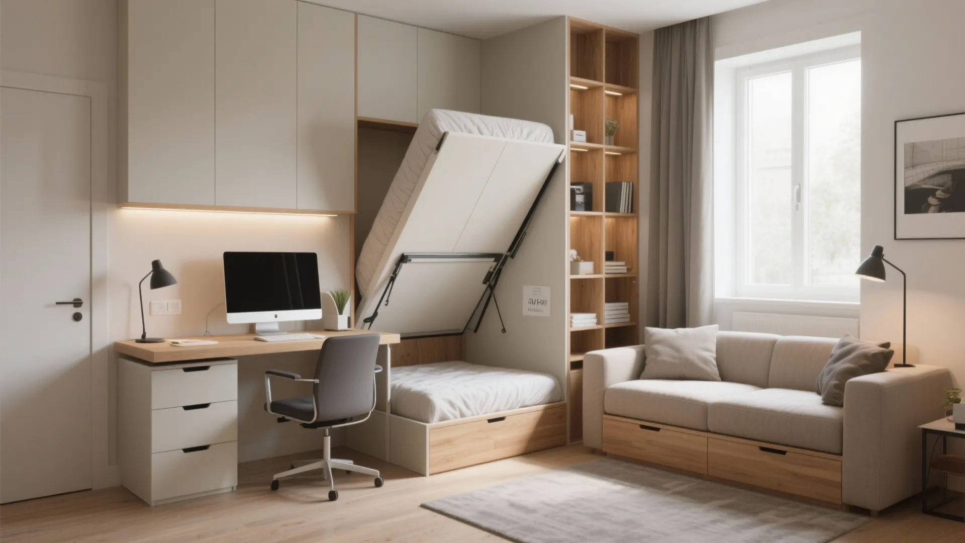 4. Guest/office combo using flexible furniture