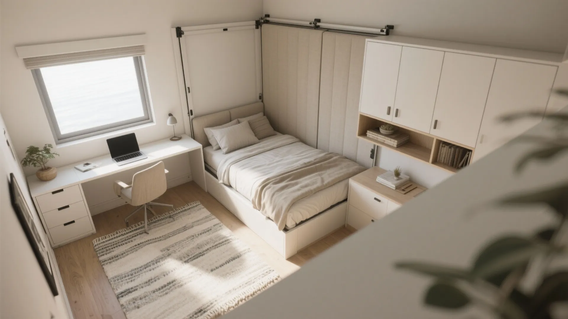 2. Dual-purpose guest room that doubles as an office