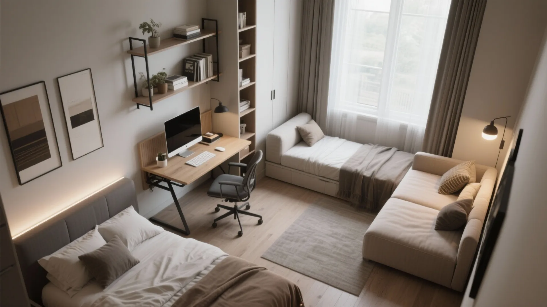3. Flexible guest bedroom that doubles as a home office