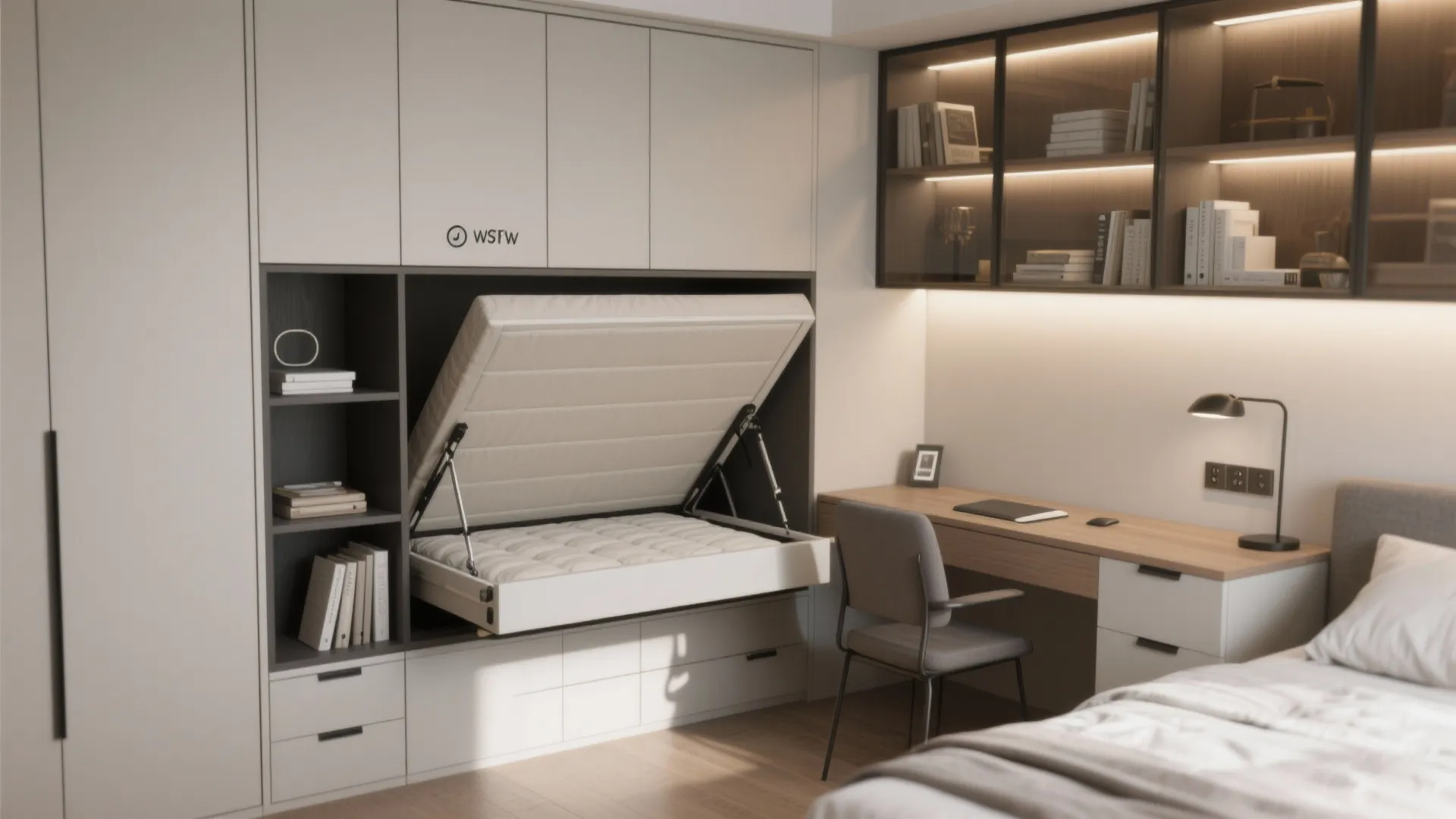 4. Flexible guest/office bedroom with hidden storage