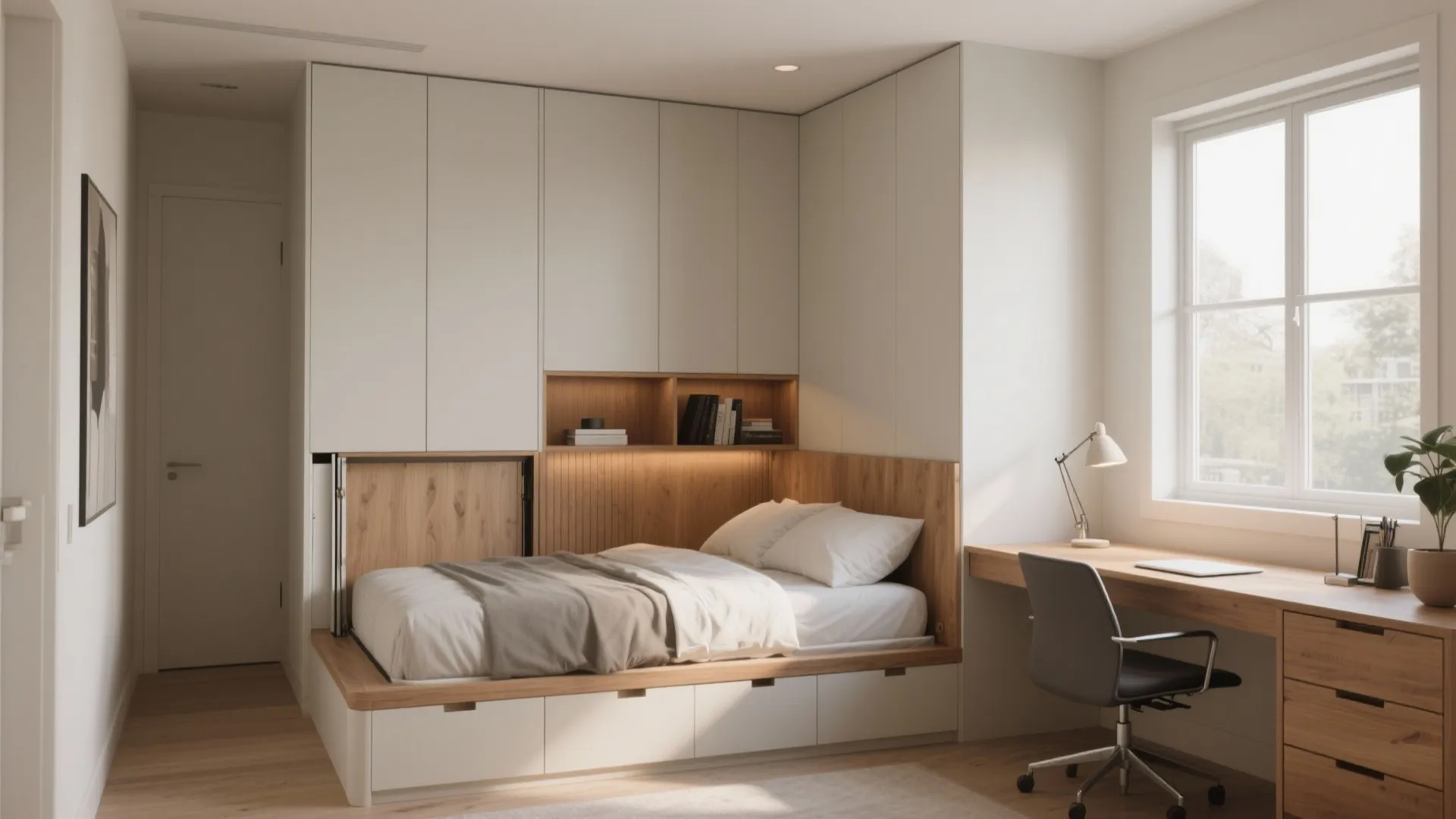 4. Flexible guest/office bedroom with built-in storage