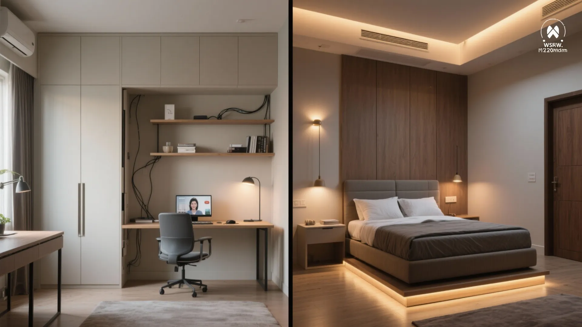 Guest Room by Night, Home Office by Day (Murphy Bed + Sliding Desk)