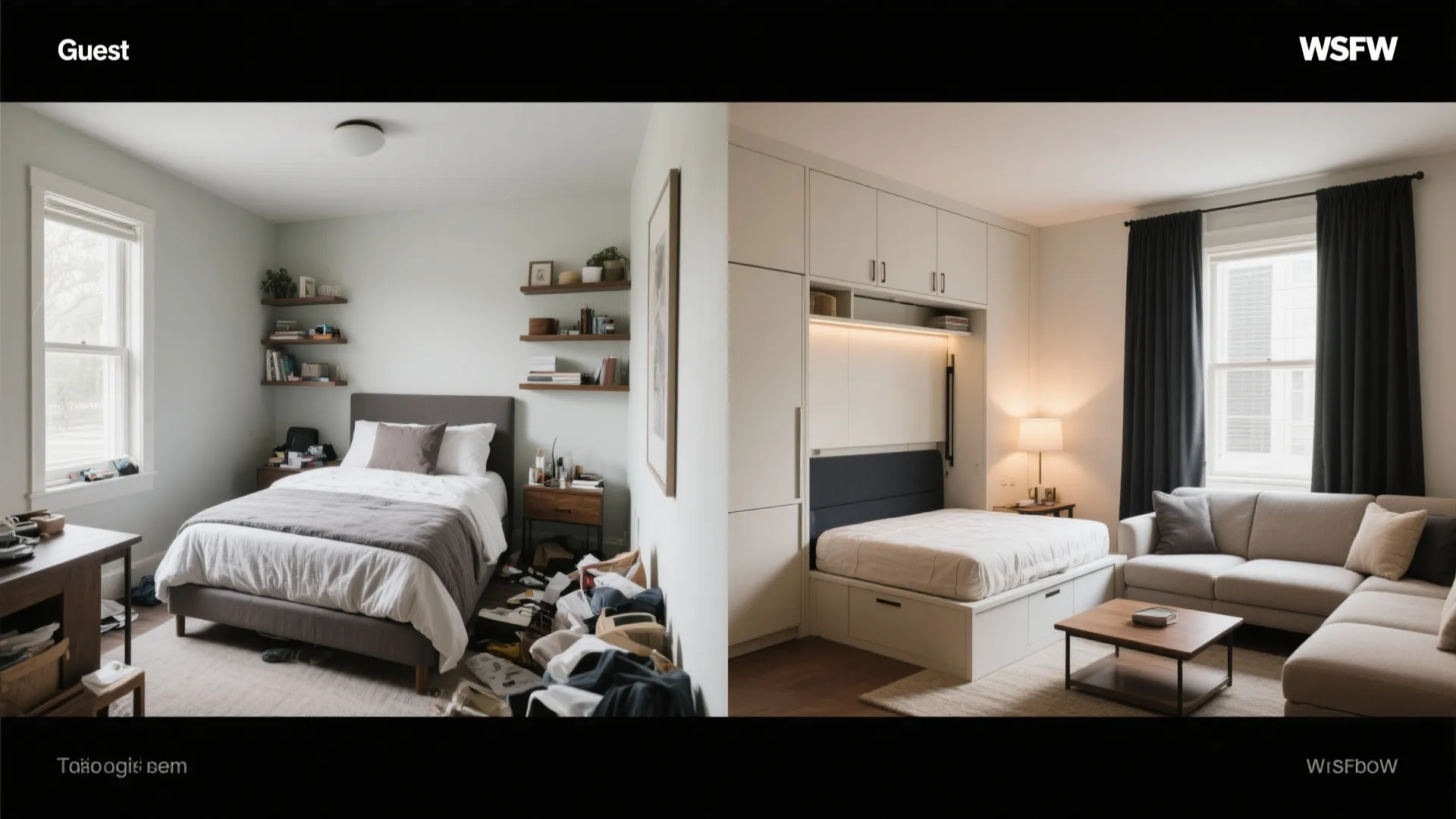 Guest Room that Doubles: Den by Day, Suite by Night