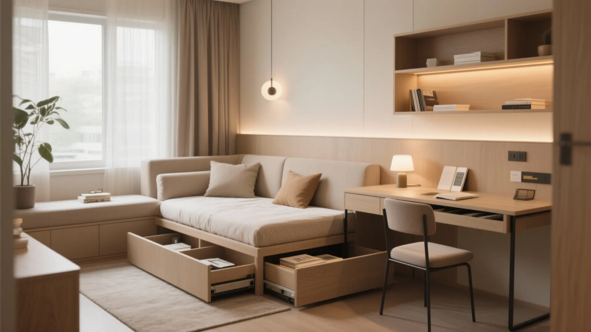 Guest Room with Multi-Functional Furniture