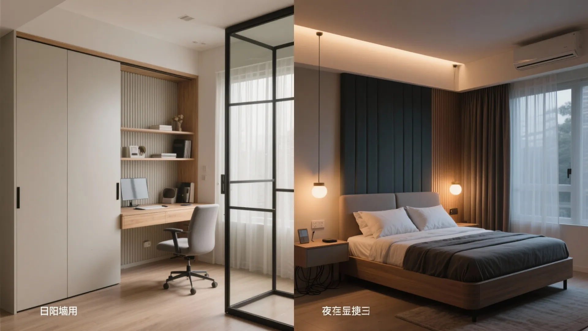 Multi-use third bedroom: guest room by night, study by day