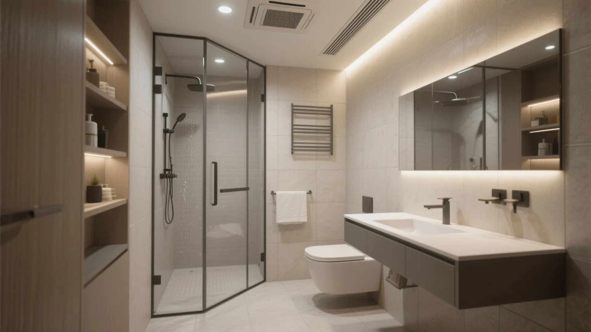 2. Use one bathroom as a guest-ready wet room