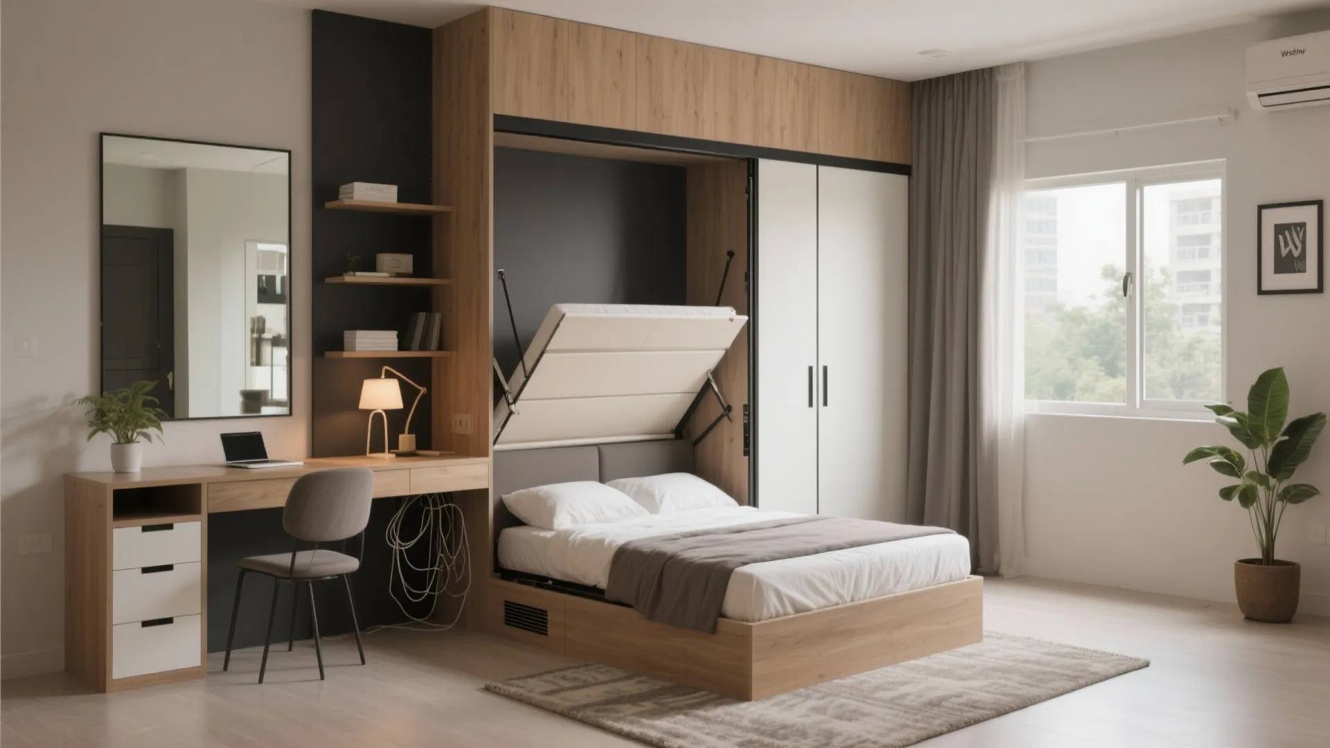 Guest room that doubles as a WFH studio