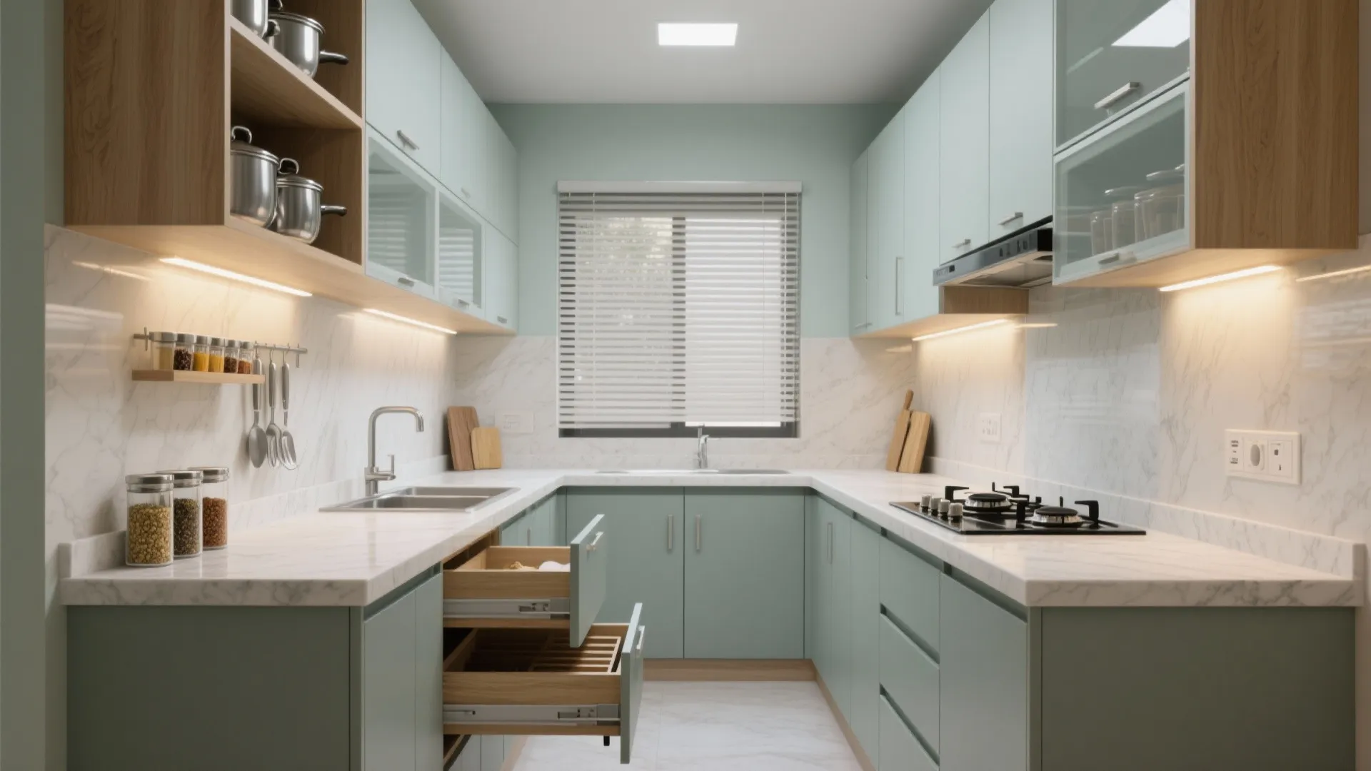 Minimalist, Storage-First Modular Kitchen