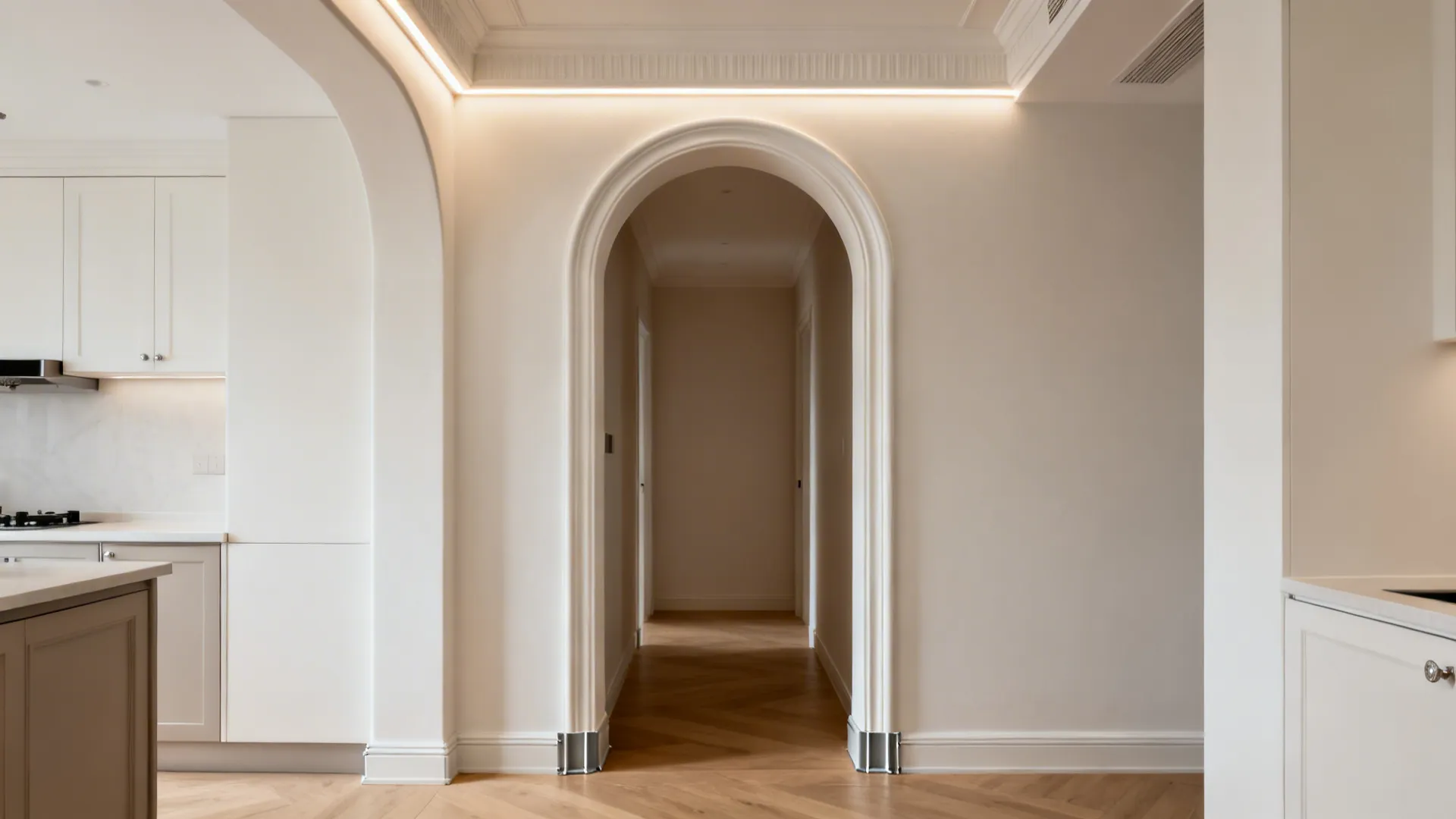 Gypsum Corner Archway with Integrated Cove Light