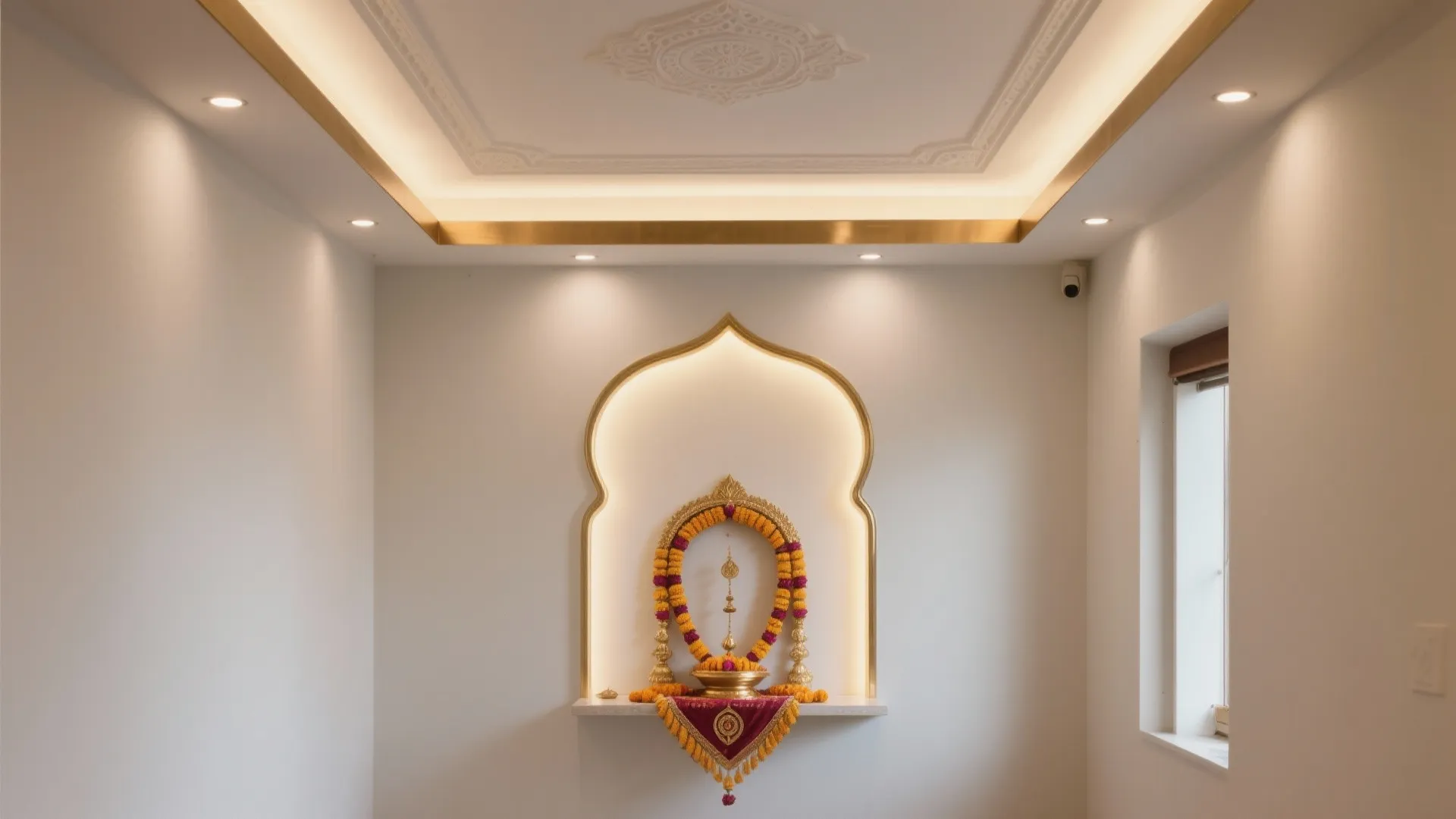 Minimal gypsum tray with brass inlay