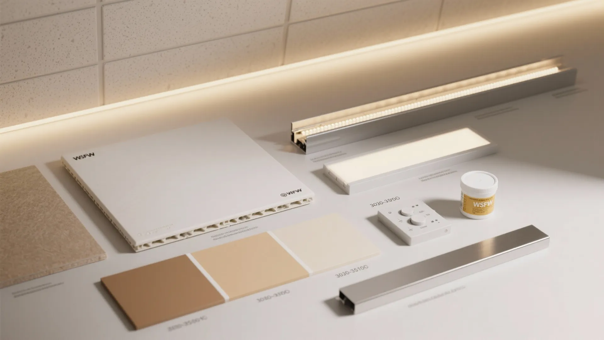 Minimal Gypsum Grid with LED Cove