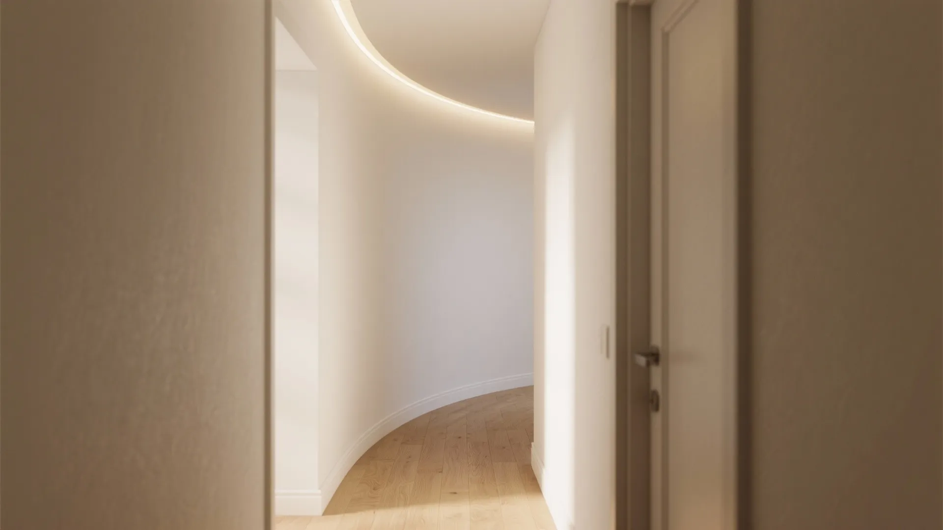 Curved gypsum walls for flow