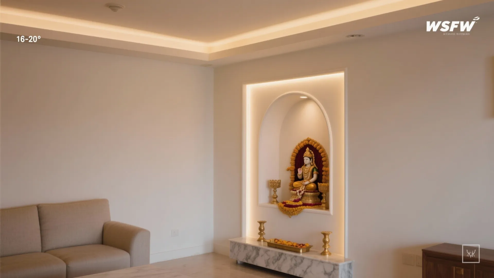 Layered Gypsum Framing an Alcove (Great for Rentals)