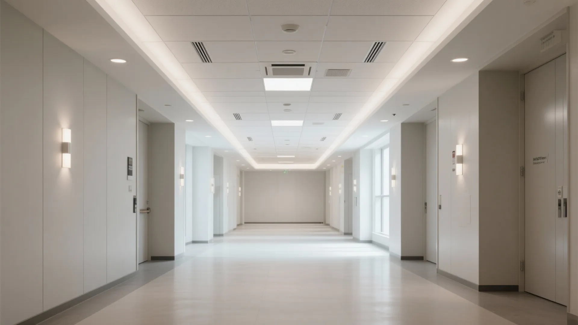 Clean Gypsum Ceiling with Hidden Access Panels