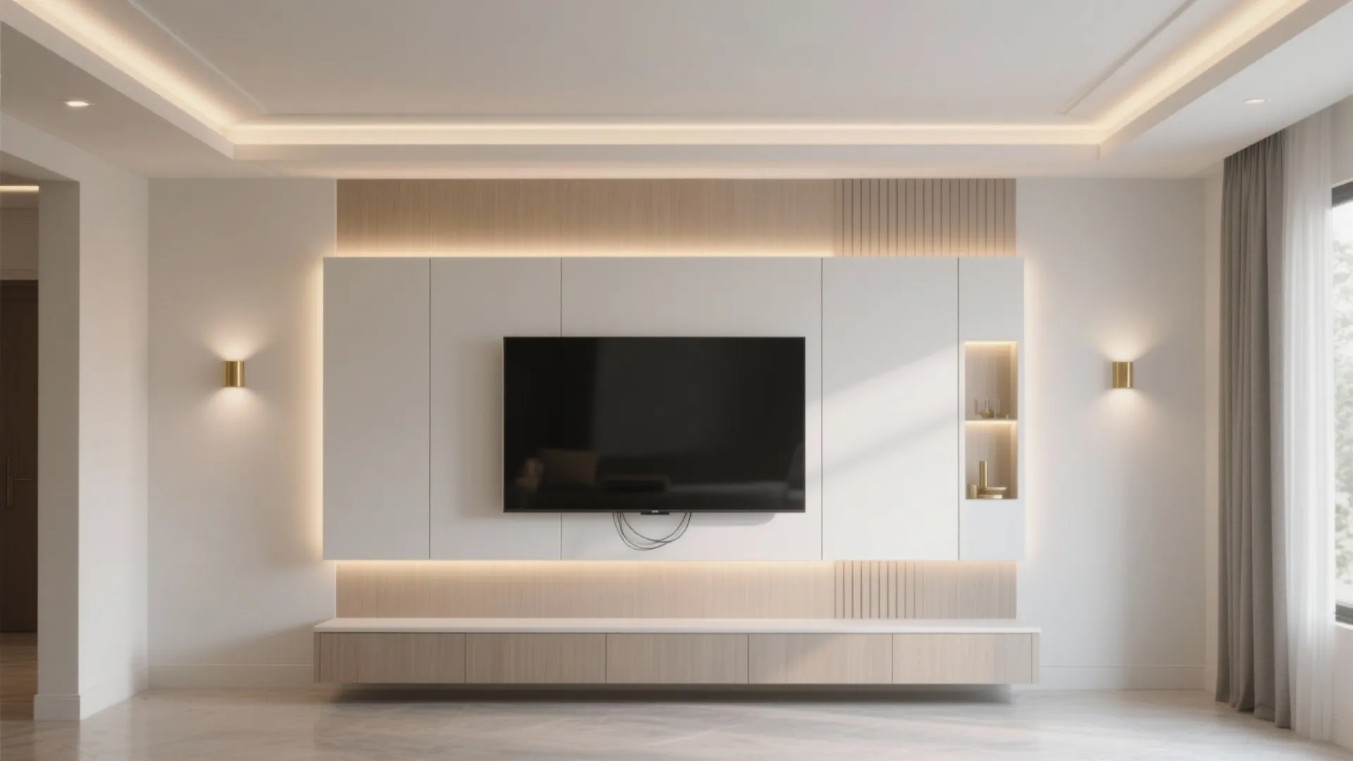 Contemporary Gypsum Coves with LED Layers