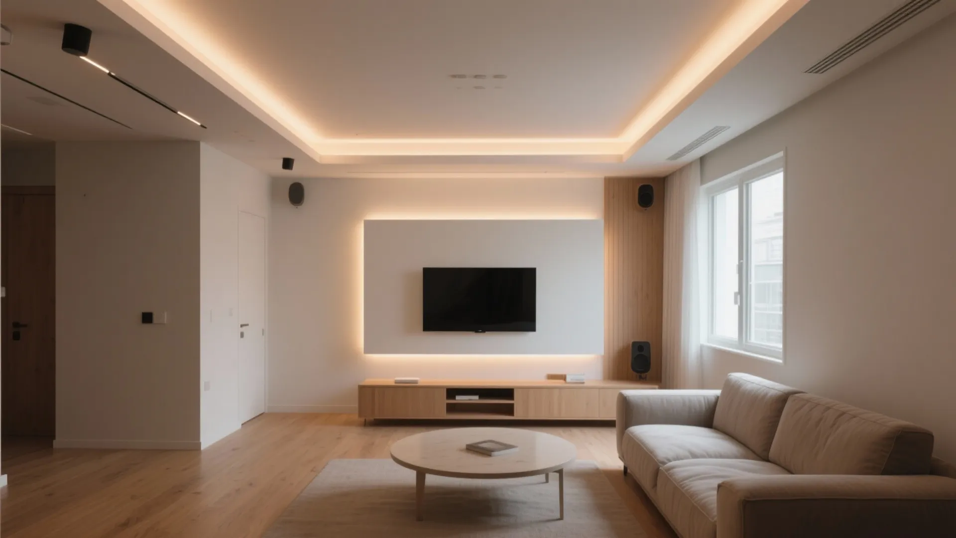 Statement Gypsum Ceiling with Integrated LED