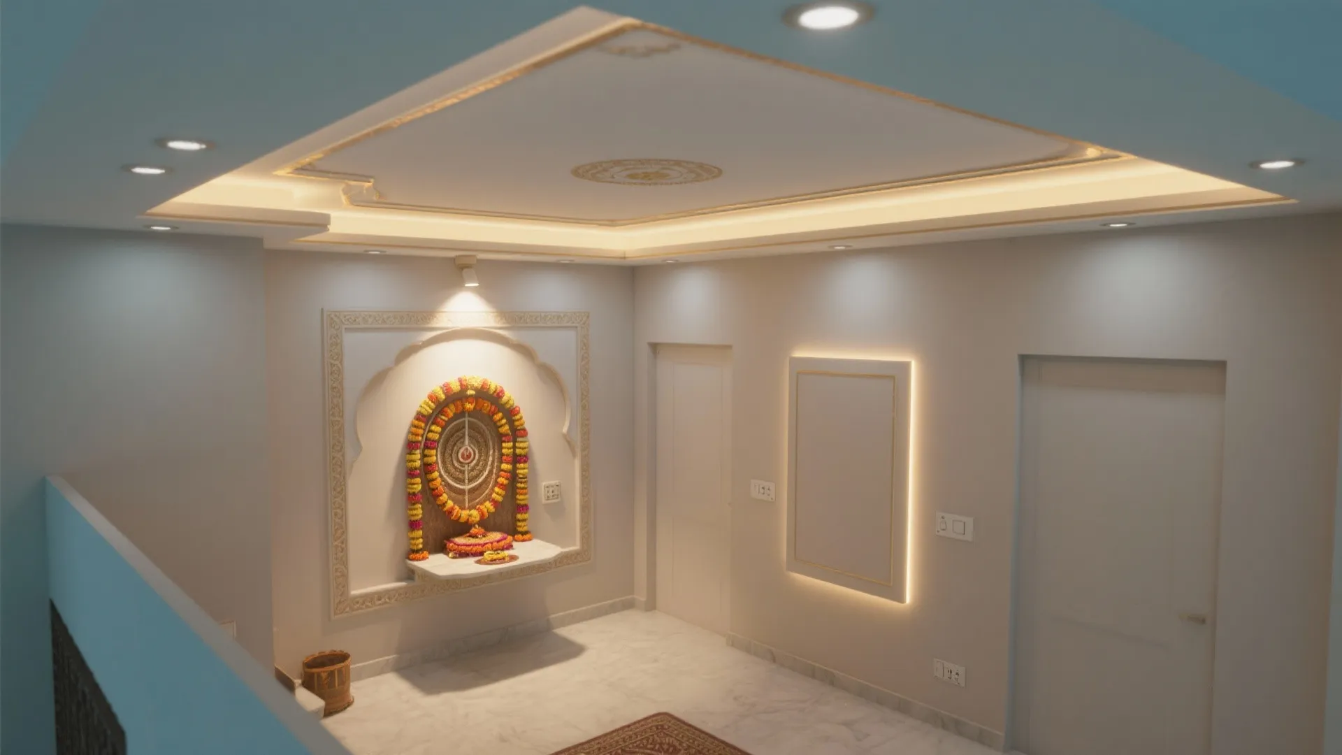 Gypsum Tray with Layered LED