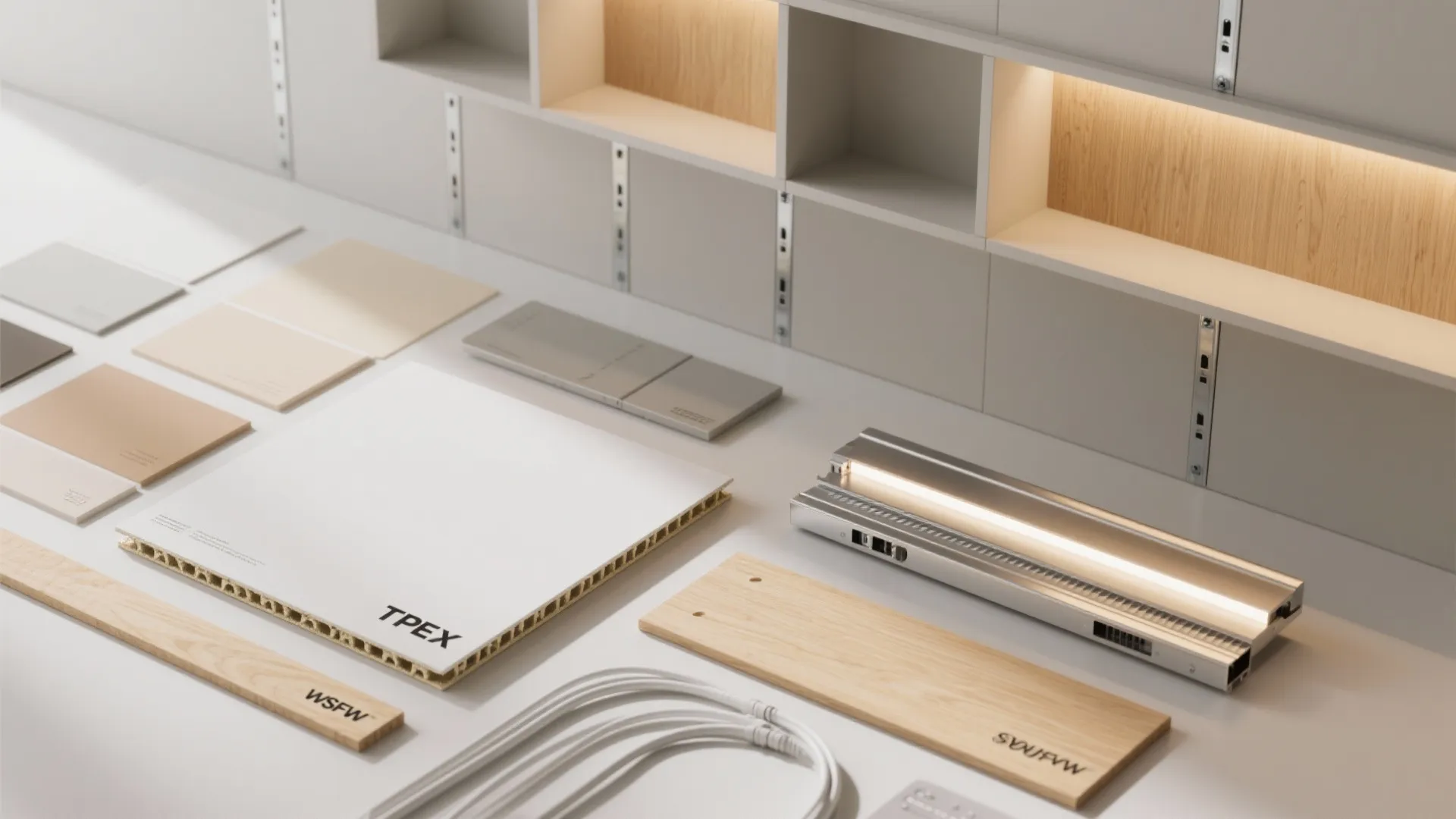 Integrated Storage Niches and Media Wall in Gypsum