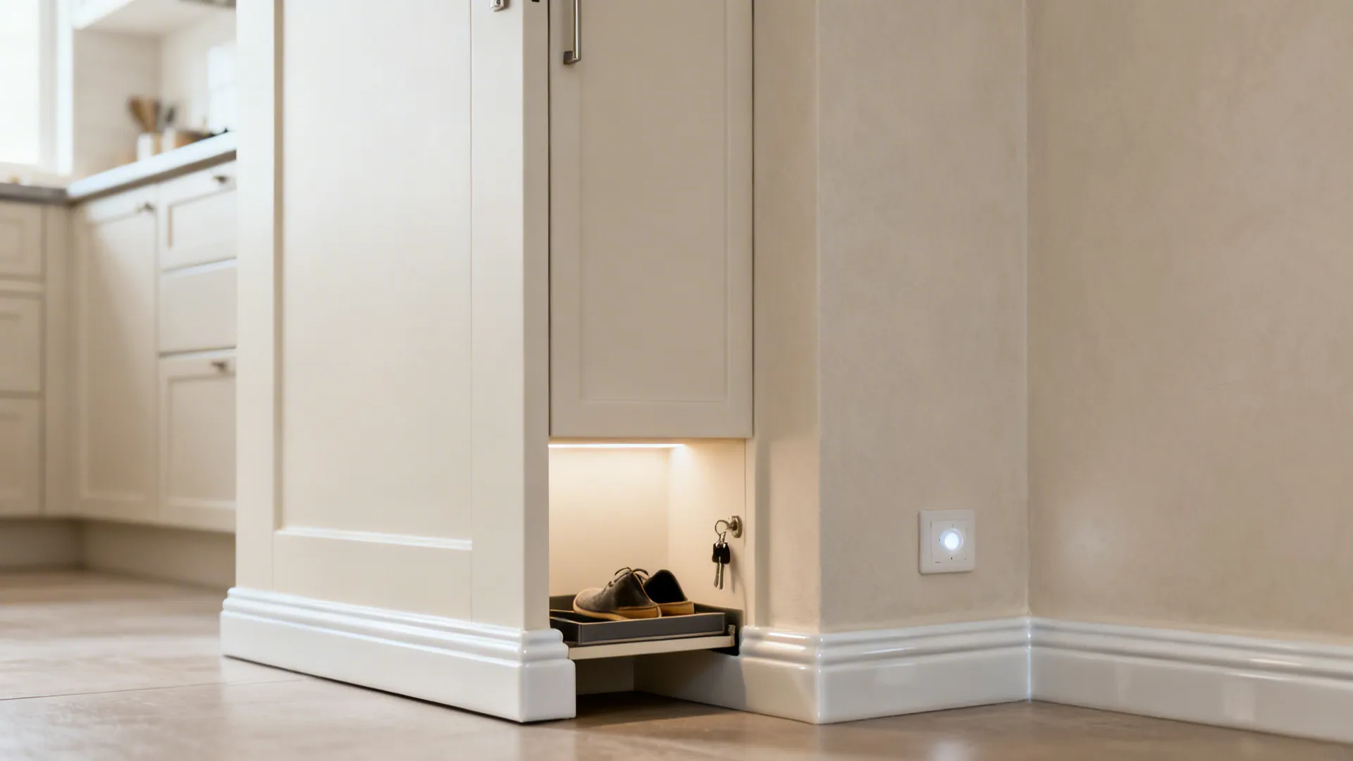 Gypsum Niche Panel with Hidden Shoe & Key Drop