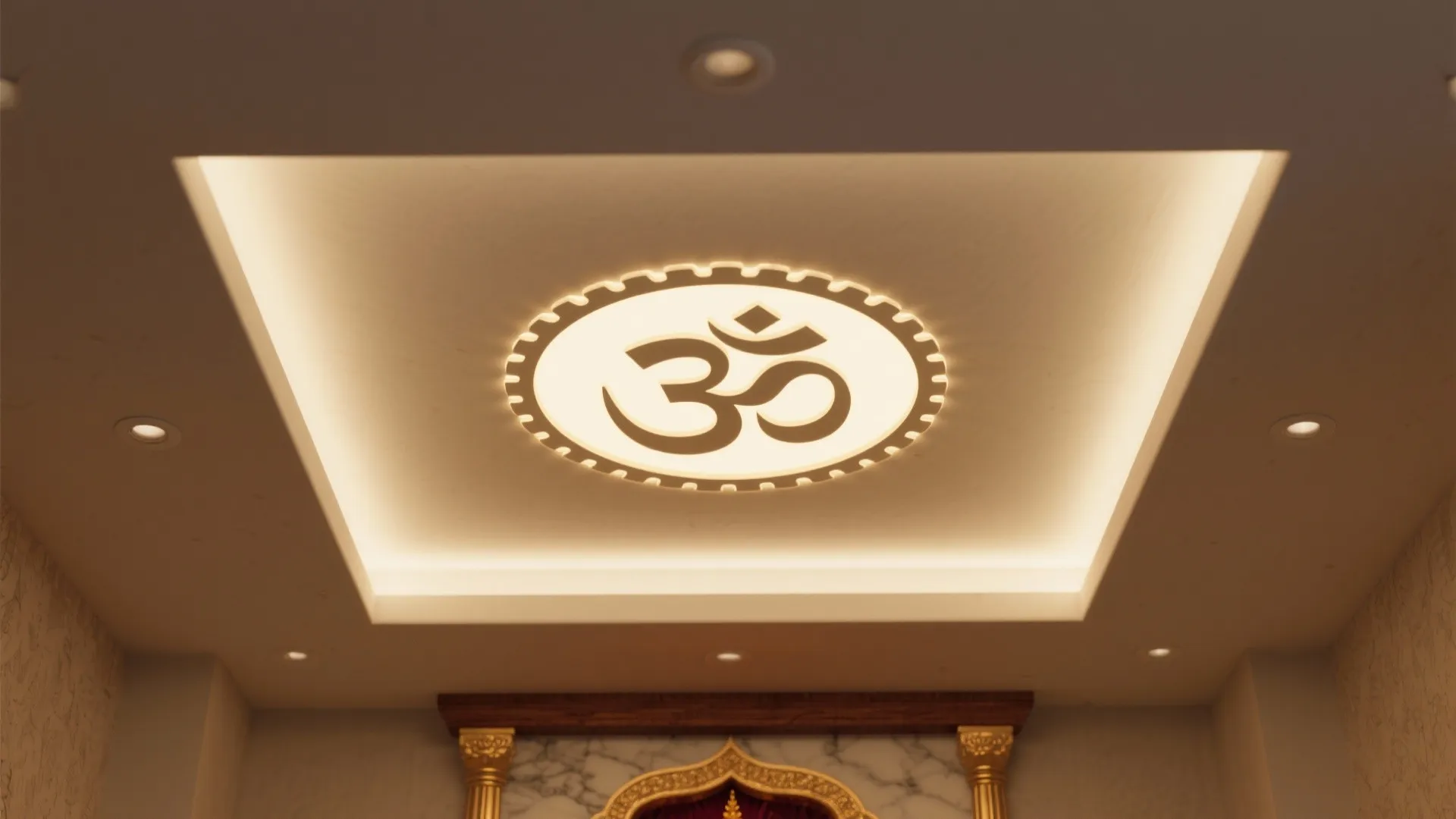 Gypsum Tray with Om Cutout and Halo