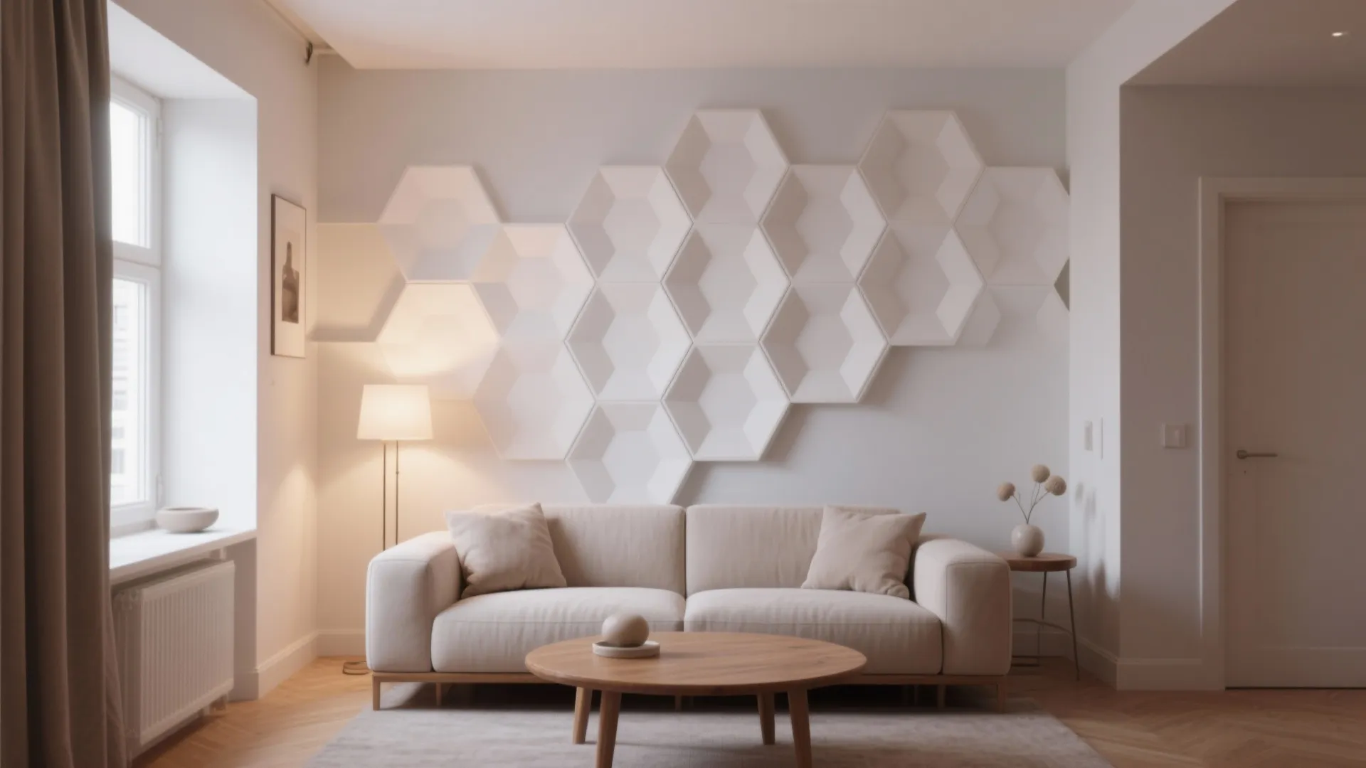 3D Gypsum Panels with Light Washes