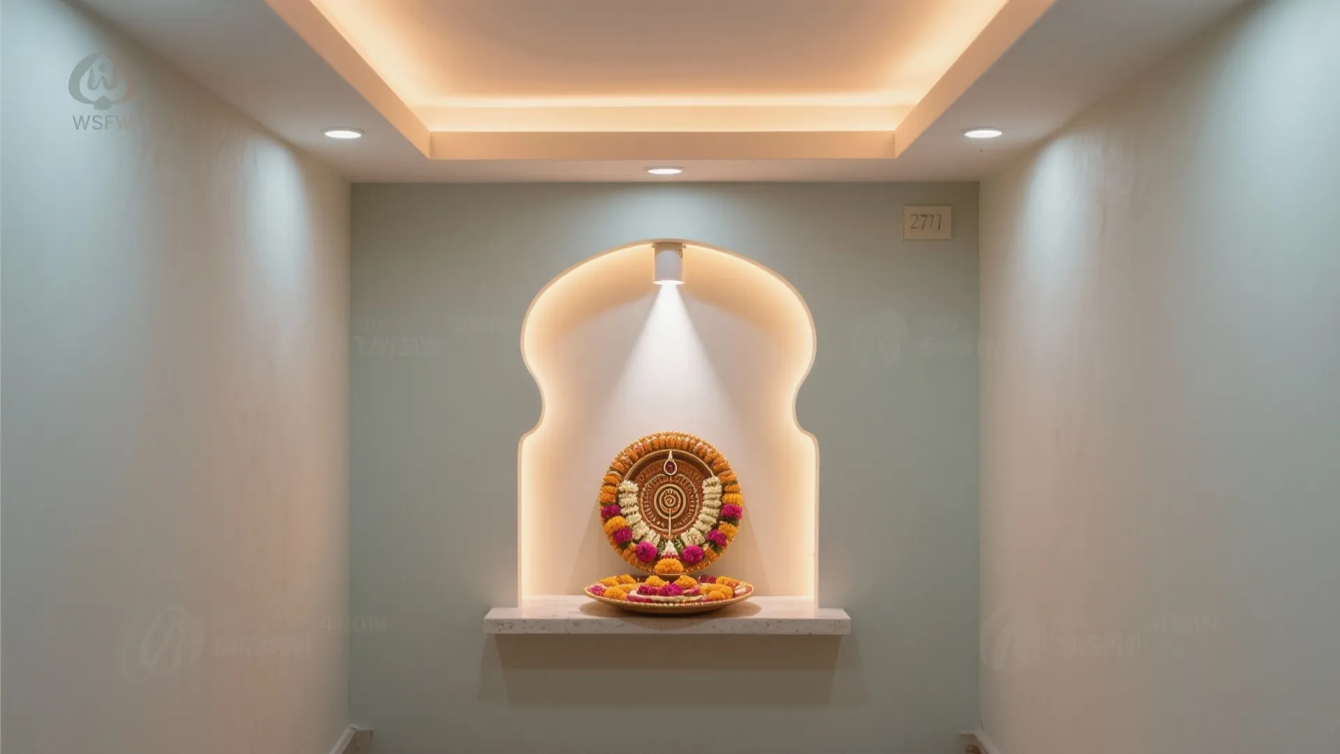 Gypsum Tray with Layered LED