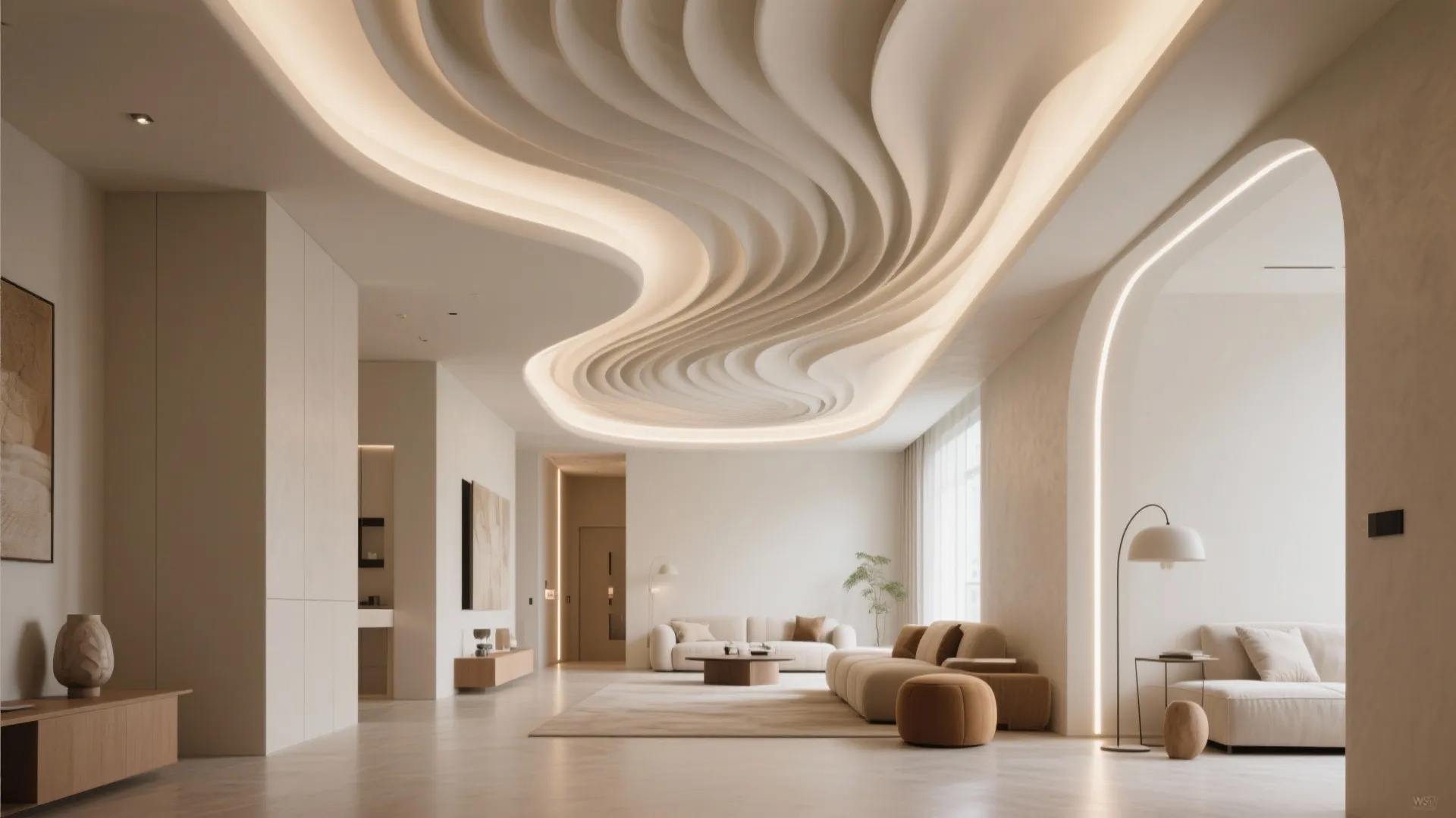 Sculptural Gypsum Waves