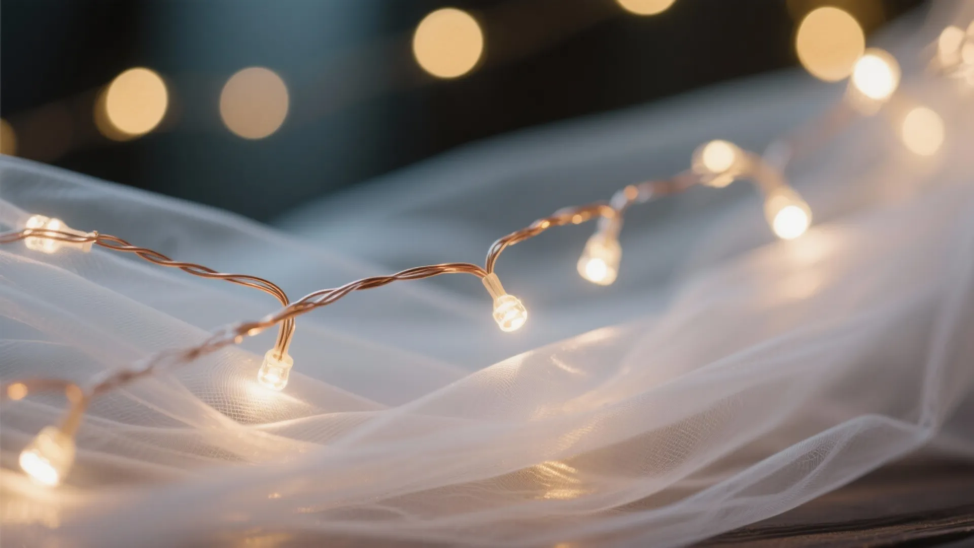 Twinkle String-Light Canopy with Sheer Fabric