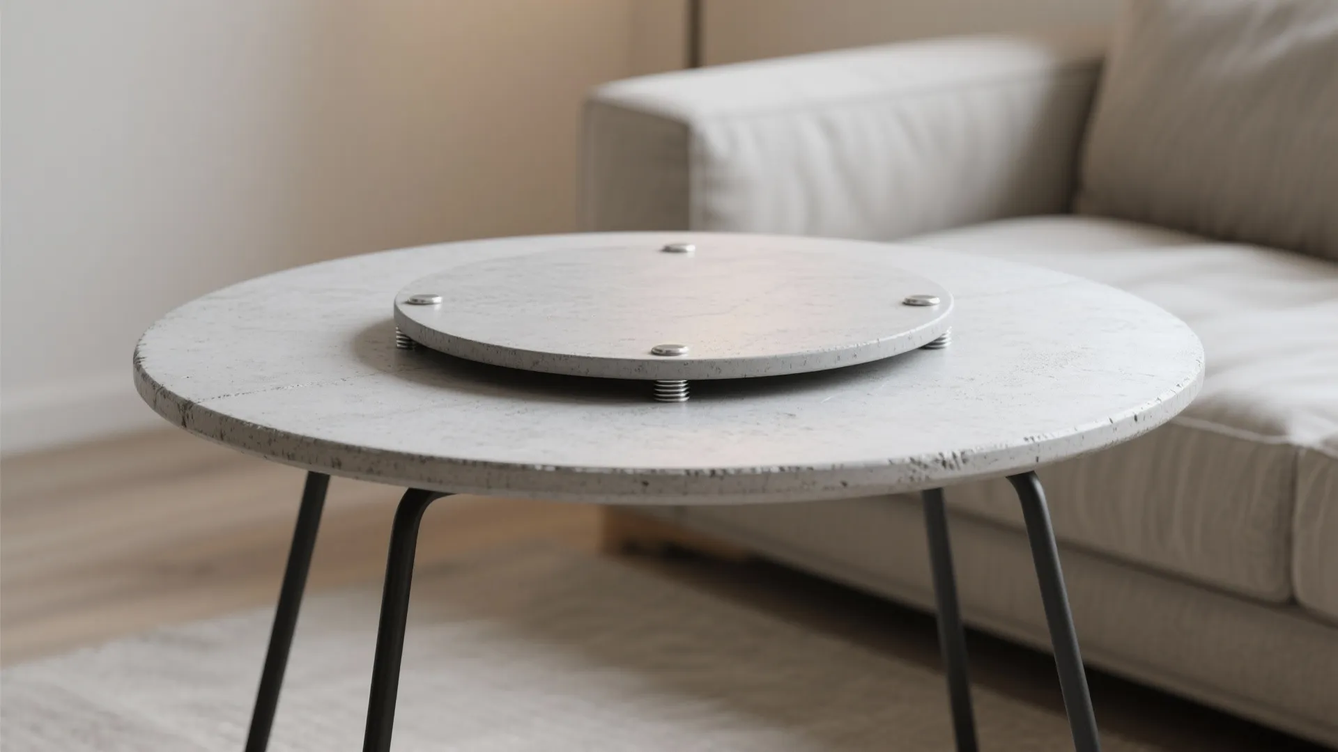 2. Concrete Top with Hairpin Legs — Stylish and Quick