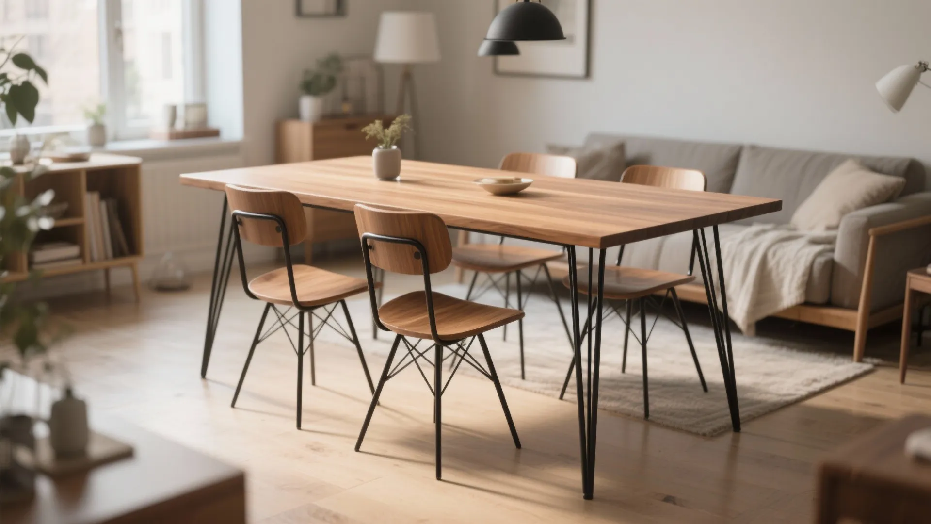 4. Mixed-Material Rescue: Hairpin Legs + Refinished Top